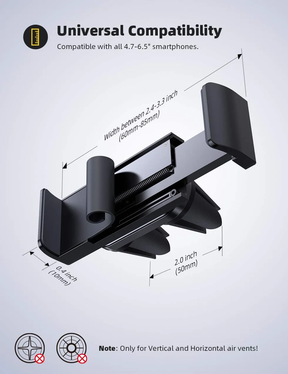 Lamicall Uchwyt samochodowy na telefon, obrotowy 360 do iPhone 12 Pro Max, Samsung S10 S9, Huawei