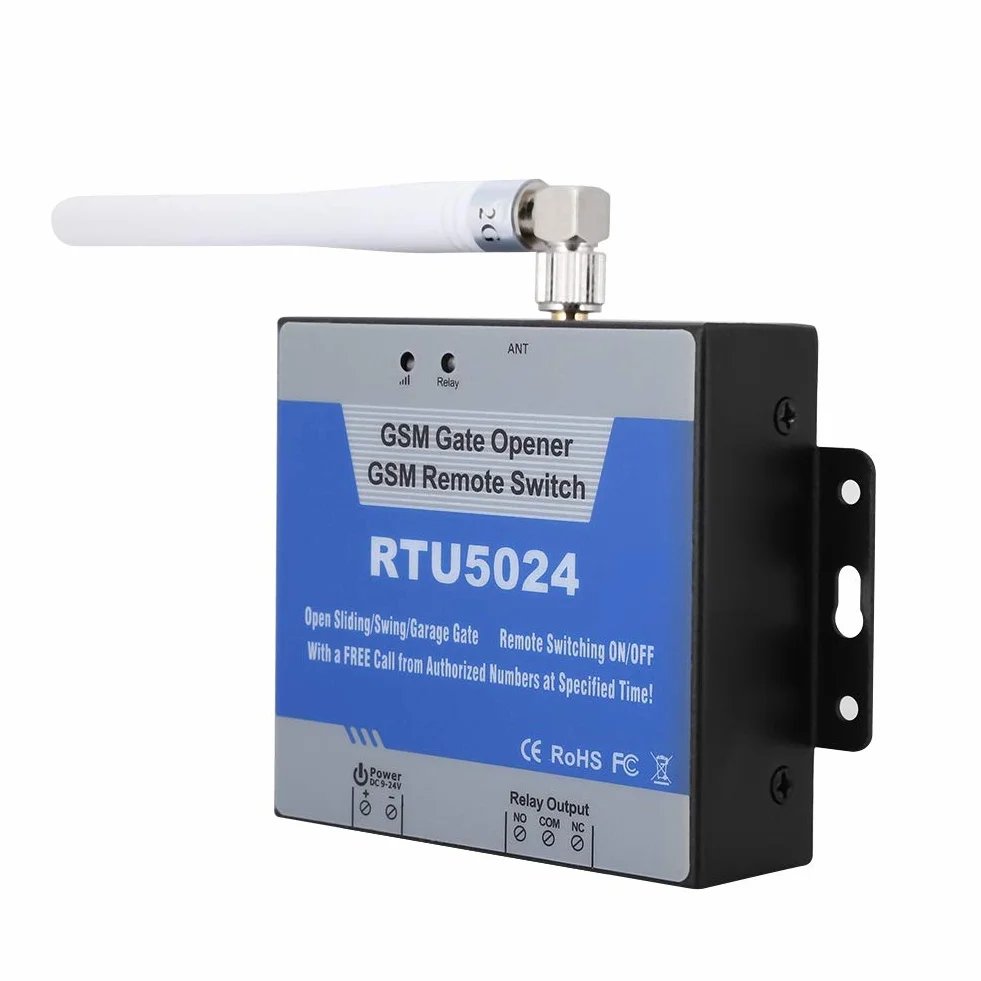 GSM otwieracz bramy, RTU 5024 kontroler dostępu, zdalne włączanie/wyłączanie, darmowe połączenia SMS, obsługa poleceń 850/900/1800/1900 MHz