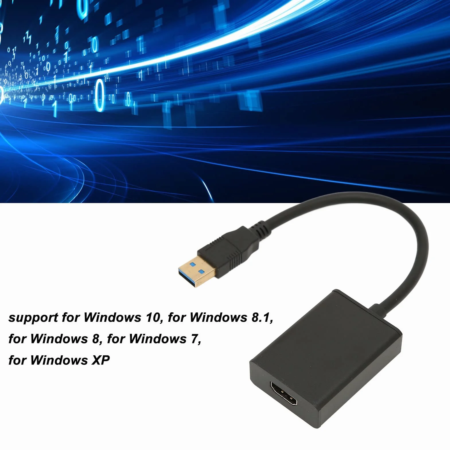 Adapter Interfejsu Multimedialnego USB3.0 do HD, Rozdzielczość HD 1080P 1920x1080 Kabel Adaptera USB Ultra Szybki Port USB 3.0 dla WIN 7 8 8.1 10 XP