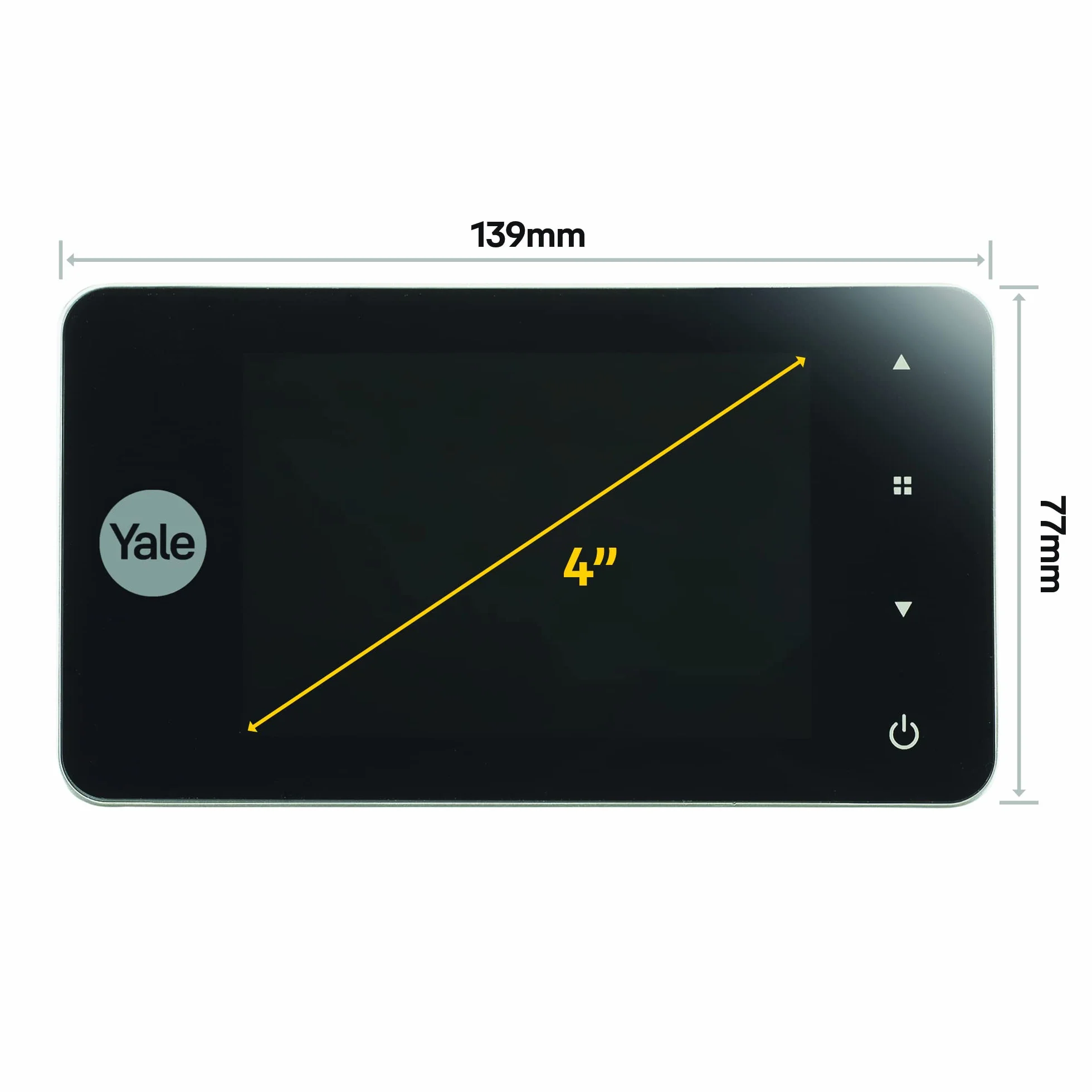 Yale 45-4500-1440-00-6001 Memory Plus 4500-Captures Images Cyfrowa przeglądarka drzwi, srebrny/czarny, srebrny