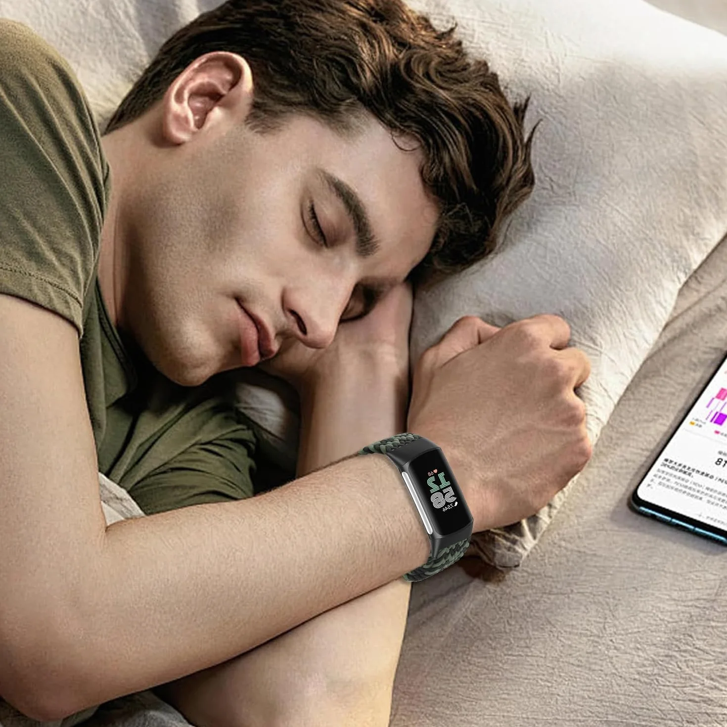 Issinlky Nylonowa pleciona opaska kompatybilna z Fitbit Charge 6/5, elastyczna magnetyczna opaska z klamrą dla Fitbit Charge 5/6 Kobiety Mężczyźni