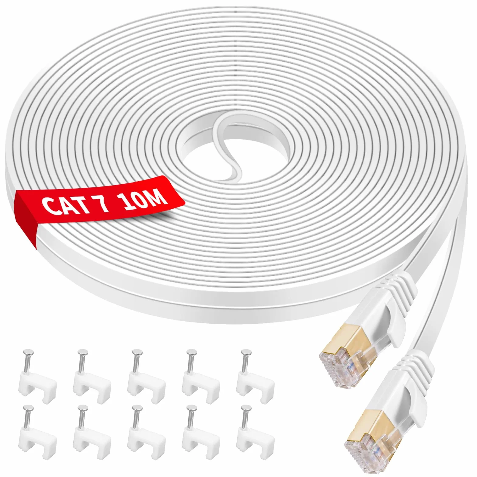 YIIFELL Kabel Cat 7 10m LAN Ethernet dużej prędkości do routera przełącznika modemu laptopa PS5 PS4 Smart TV Xbox