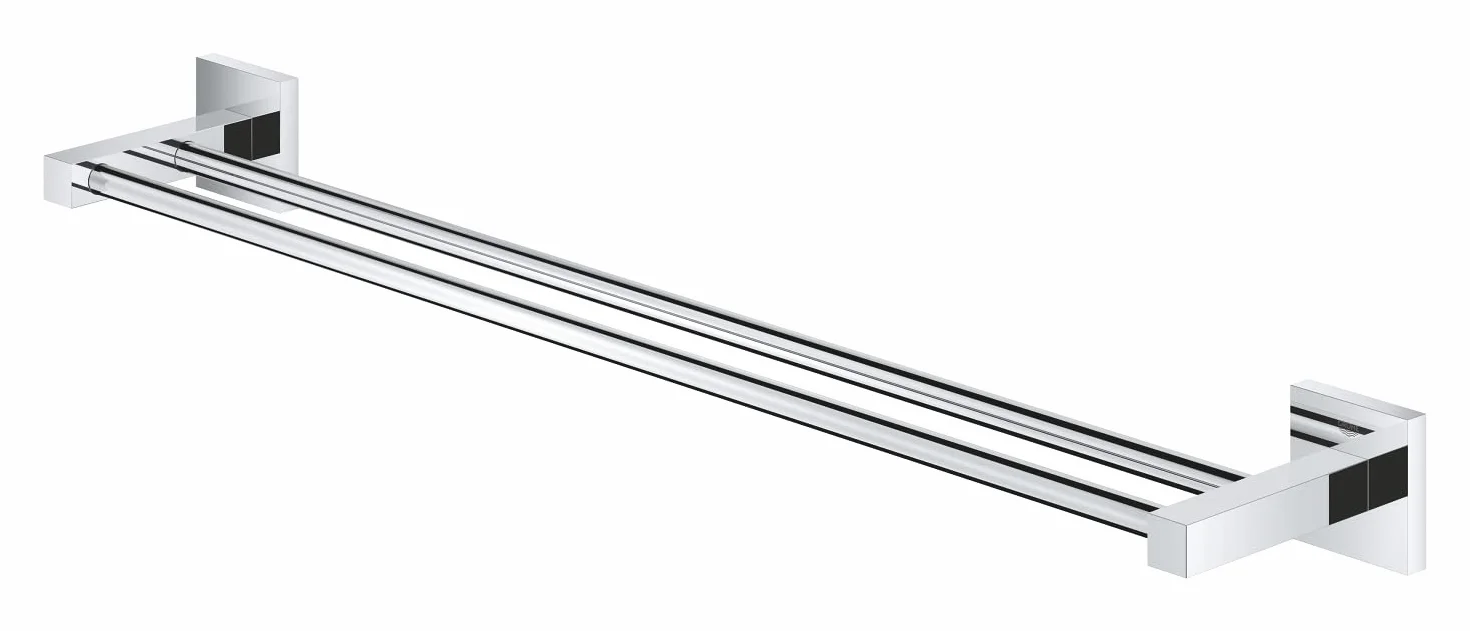 GROHE Start Cube - podwójny uchwyt na ręcznik kąpielowy (wymiary ściegu: 600 mm, ukryte mocowanie, materiał: metal), chrom, 41104000