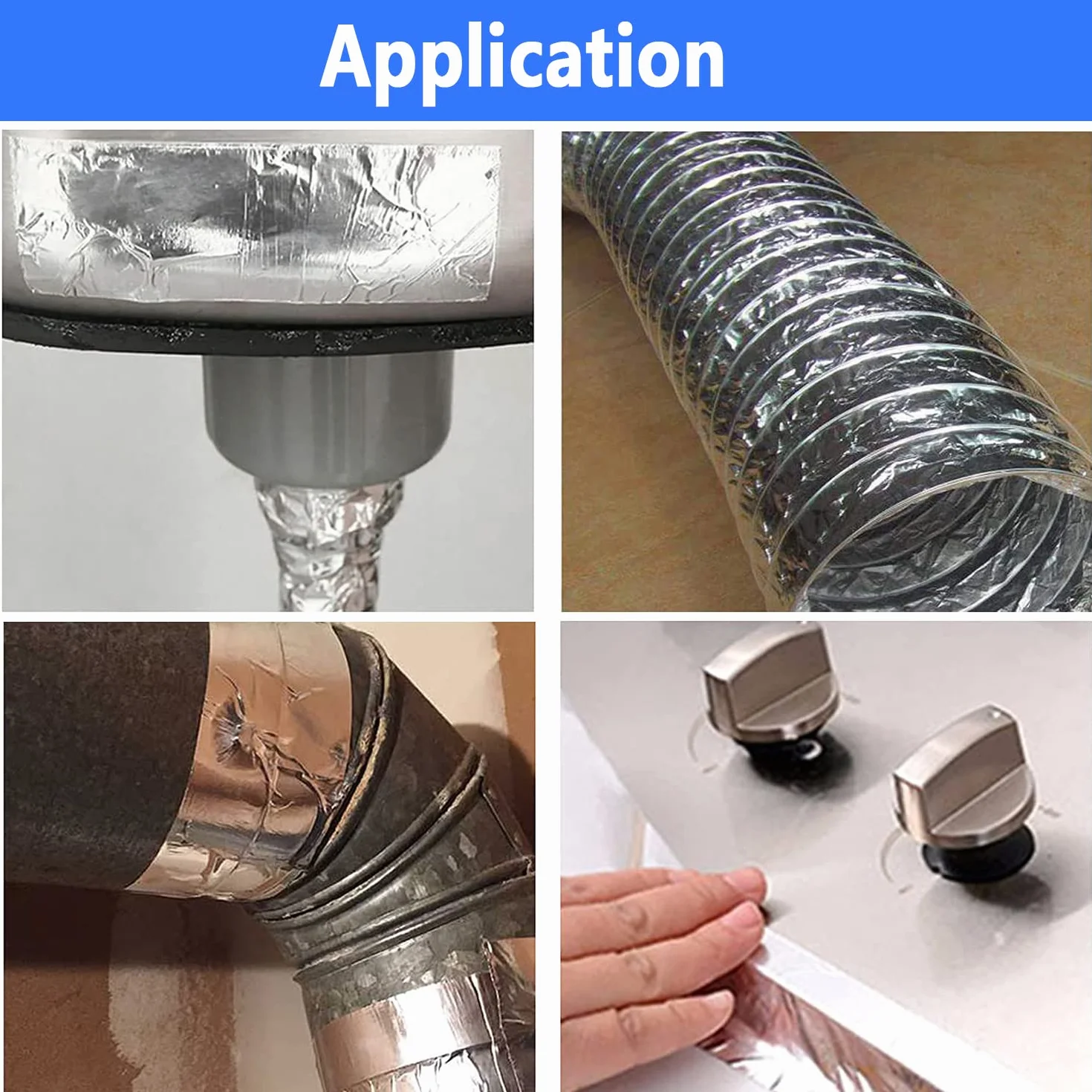 Aluminiowa taśma klejąca, samoprzylepna taśma aluminiowa, wodoszczelna i odporna na wysokie temperatury taśma do uszczelniania, naprawy i izolacji (5 cm x 20 m)