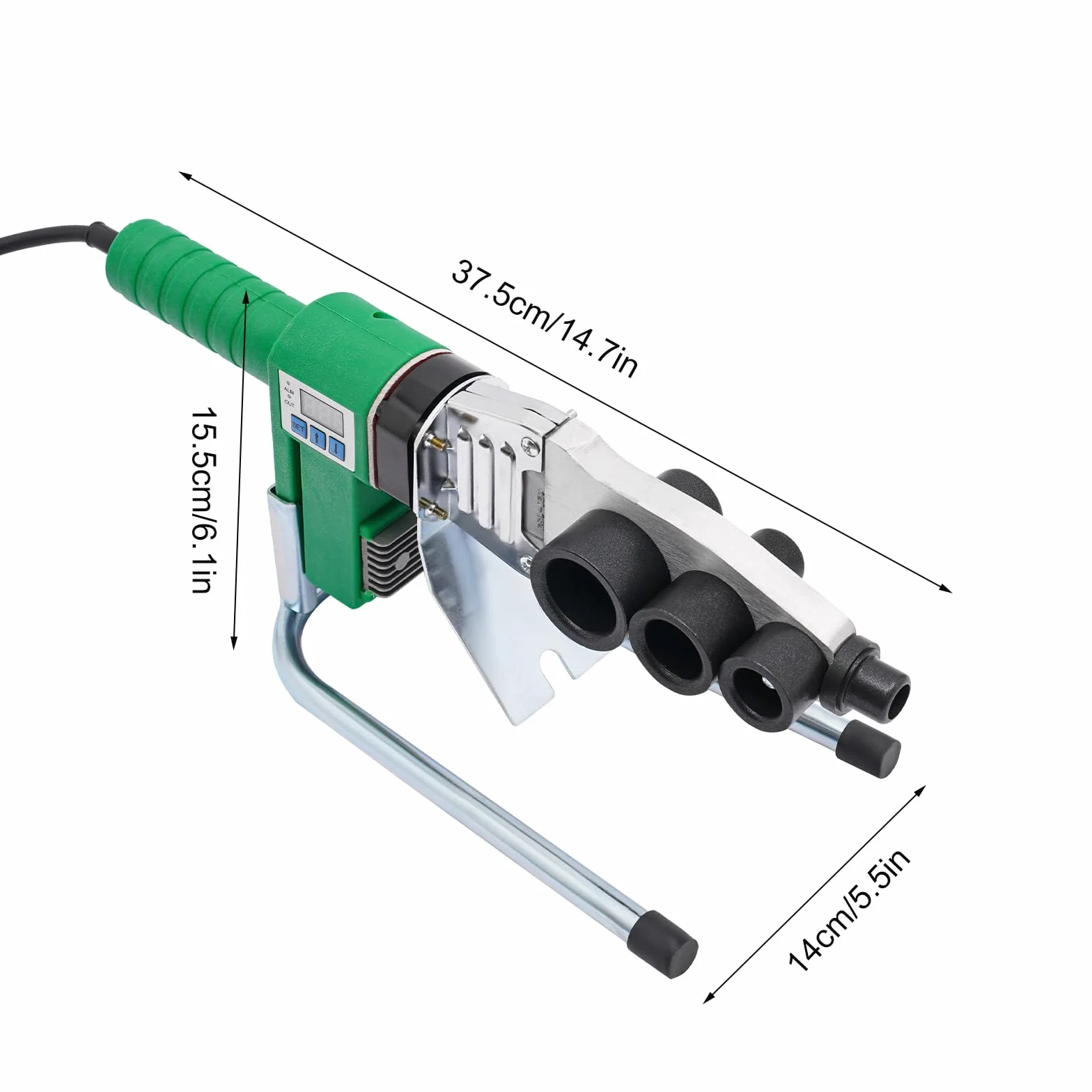 Zgrzewarka do muf PE 1600 W, regulowana 25-385 °C, spawarka do rur PPR, 20/25/32/40/50/63 mm