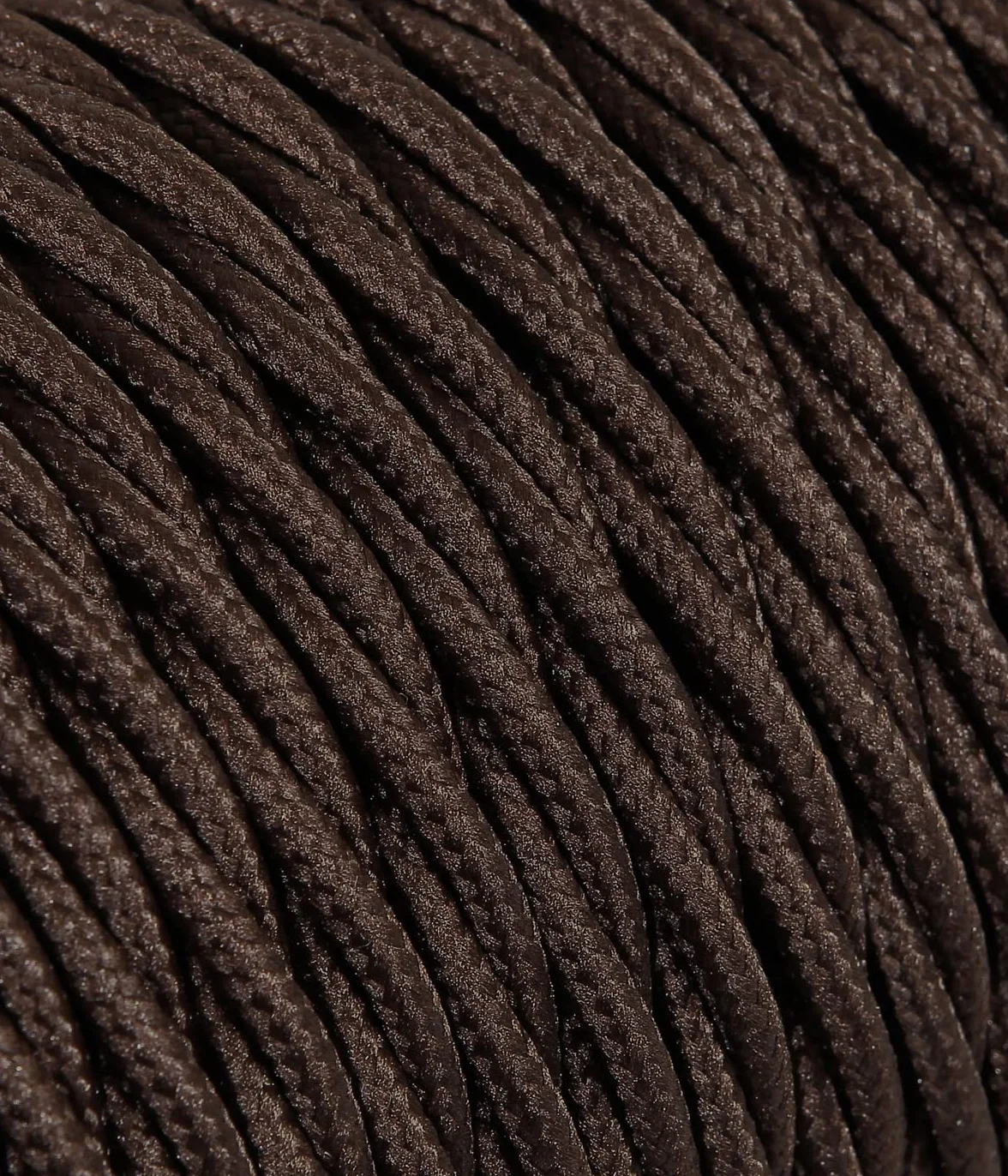 Kabel tekstylny do lampy, kabel materiałowy 3-żyłowy (3 x 1,50 mm²) - brązowy. Wyprodukowano we Włoszech (15 metrów)