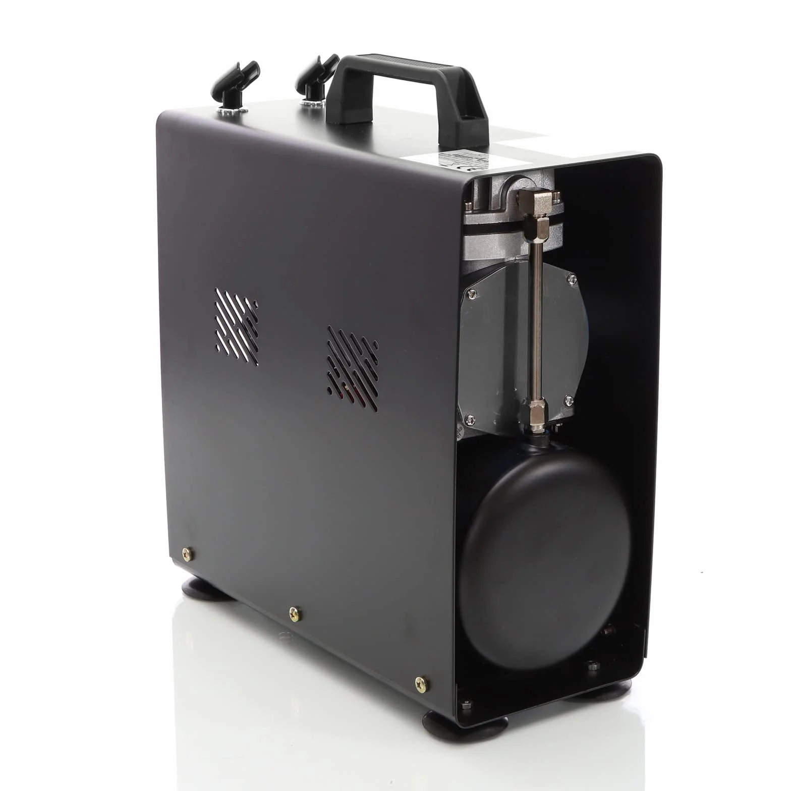 Wiltec Airbrush AF186A sprężarka jednocylindrowa do maks. ciśnienia 4 bar, w obudowie z automatycznym wyłączaniem i zbiornikiem powietrza, do modelarstwa, paznokci, tatuaży, pojazdów