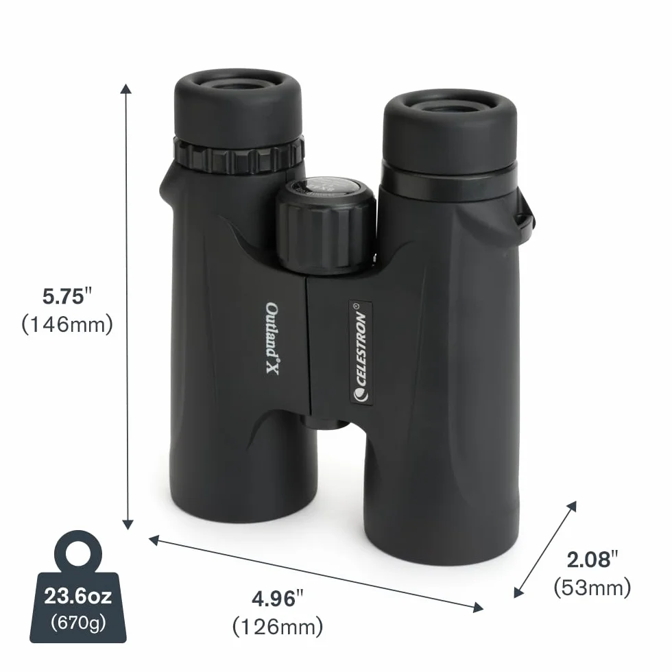 Celestron 71346 Outland X 8x42 Roof Prism Binoculars, Black