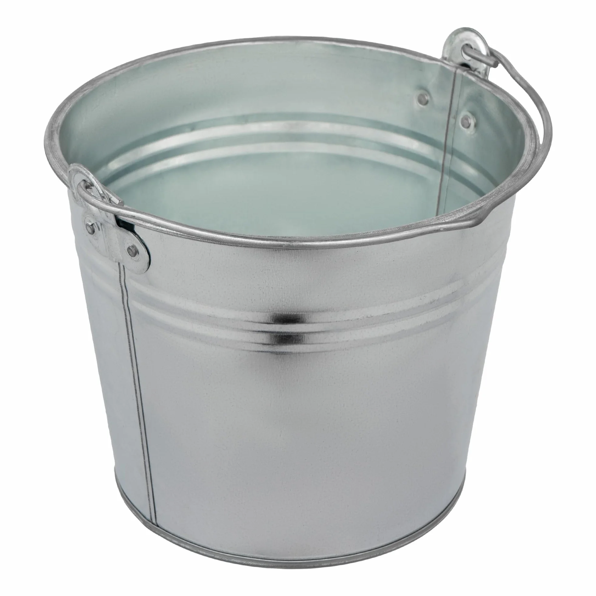 Wiadro metalowe 5L ocynkowane mocne gospodarcze z Uchwytem Wiaderko do Prac budowlanych, Ogrodu, Gospodarstwa solidne Ocynk srebrne