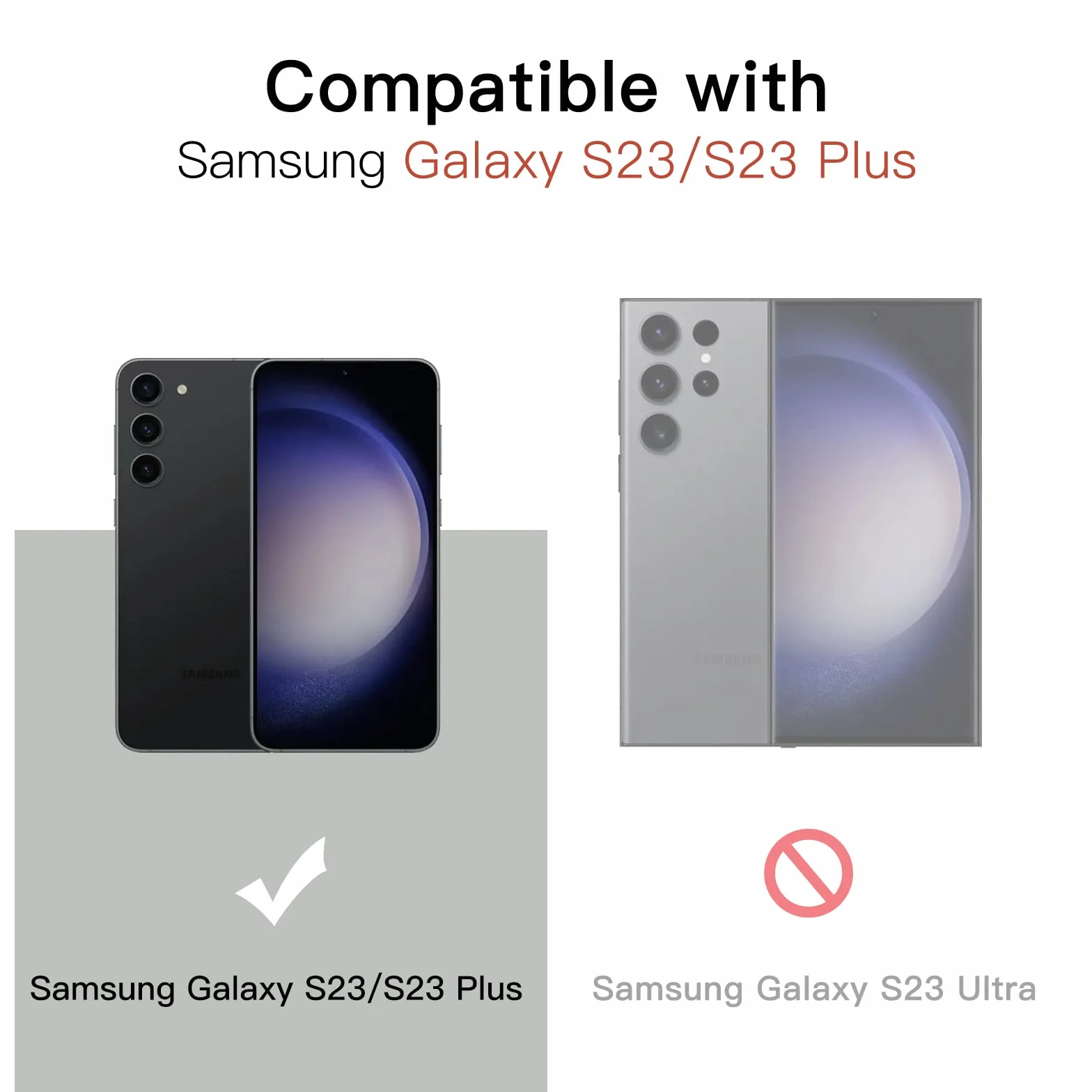 JETech Ochraniacz Obiektywu Aparatu Samsung Galaxy S23 5G S23 Plus 5G, 9H Szkło Hartowane Metalowy Pierścień, Czarny