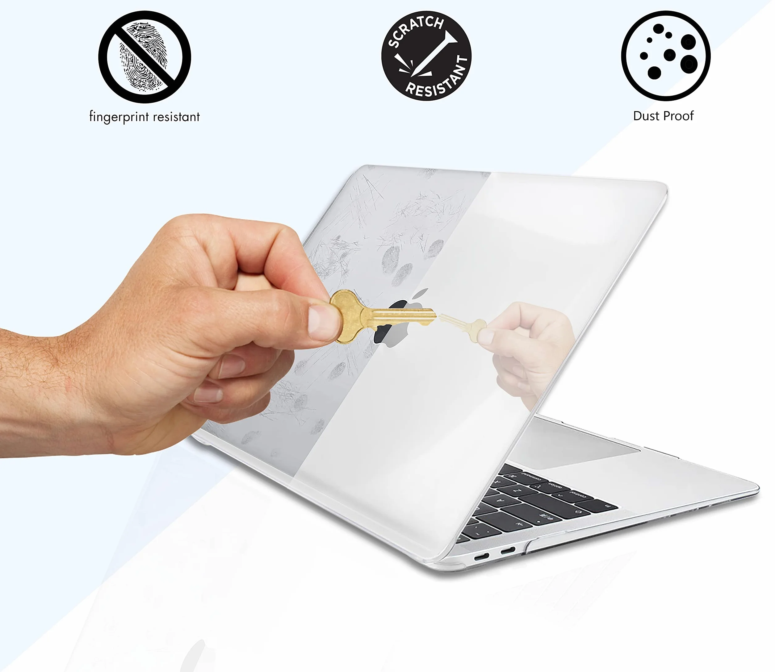 GVTECH Etui ochronne MacBook Air 13 2010-2017 A1369 A1466 przezroczyste