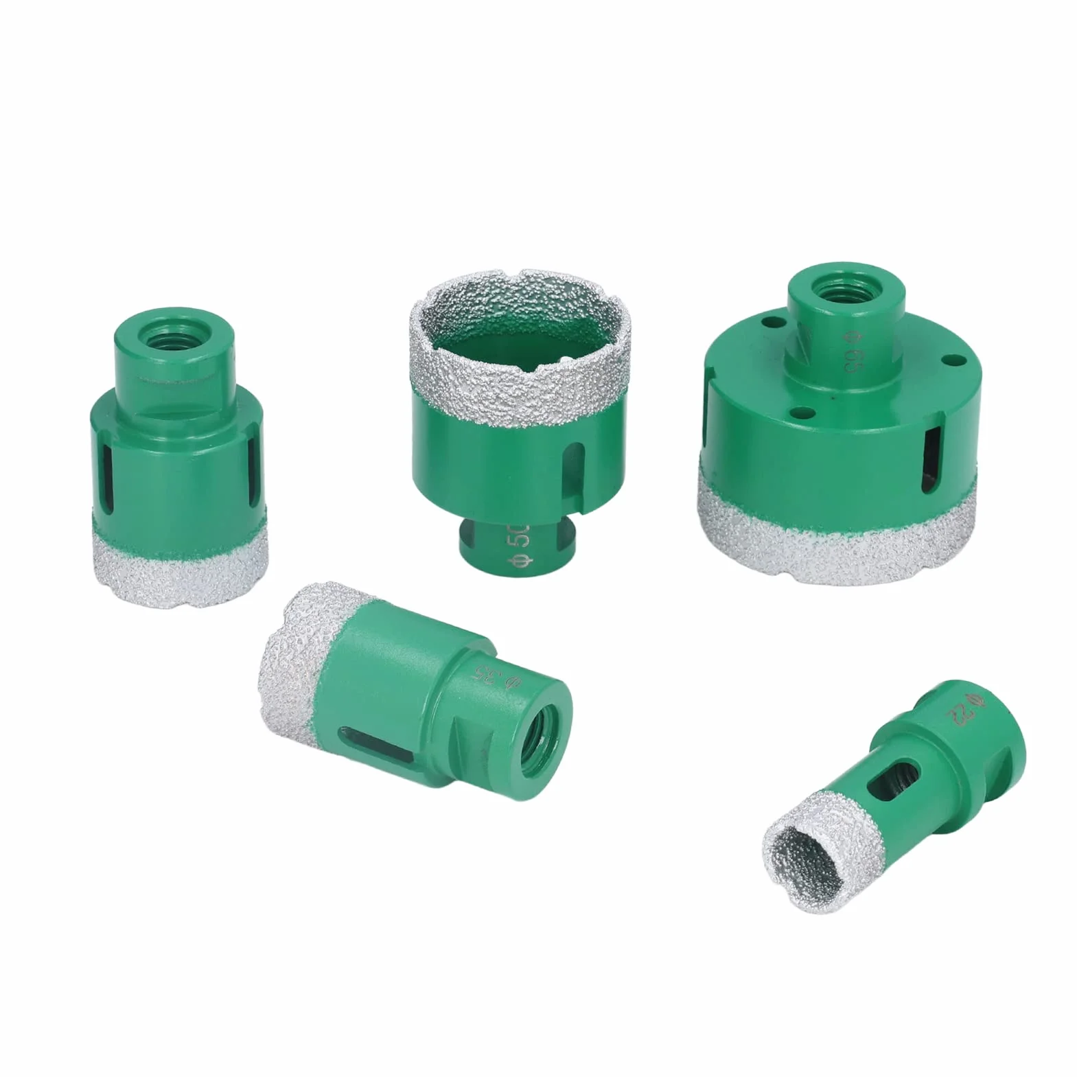 Otwornica diamentowa zestaw wierteł Premium trwała konstrukcja gwintu M14 do płytek szklanych marmurowy granit ceramiczny 5 sztuk 22mm 35mm 40mm 50mm 65mm