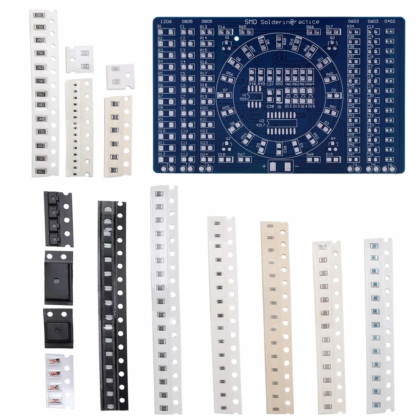 Kyrio Elektroniczny zestaw DIY SMD obracające się migające elementy LED do lutowania tablica do ćwiczeń umiejętności zestaw treningowy elektroniczny zestaw DIY