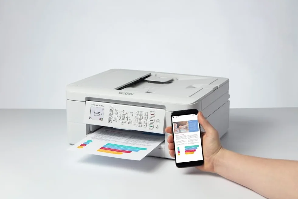 Brother MFCJ1010DW kolorowa drukarka atramentowa 4 w 1 A4 bezprzewodowa automatyczne drukowanie dwustronne LCD biały
