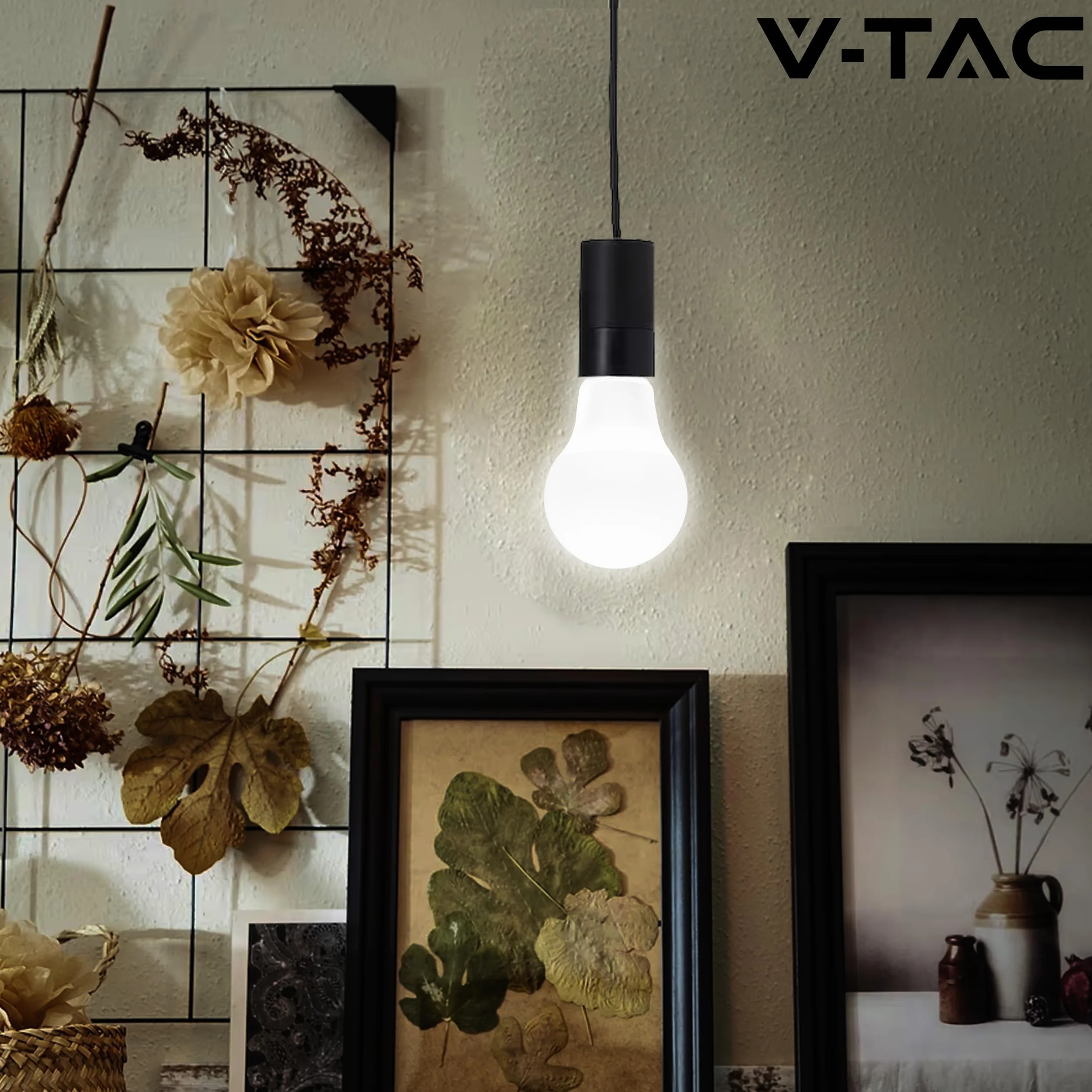 V-TAC 10 żarówek LED E27, Edison - A60, 8,5 W (odpowiednik 60 W) - 806 lumenów - 4000 K neutralna biel - otwór wiązki światła 200° - maksymalna wydajność i niskie zużycie energii, VT-2099-10
