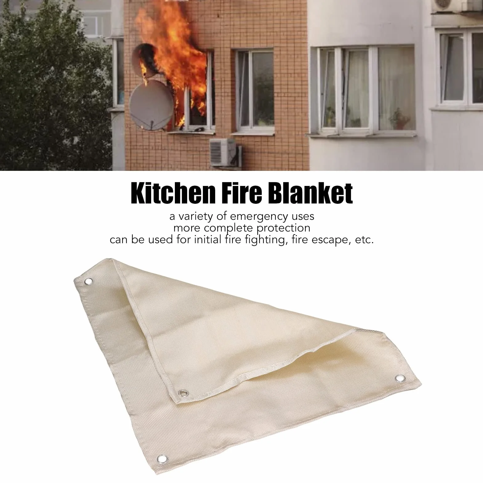 Koc Przeciwpożarowy Z Włókna Szklanego Ognioodporny 550 ℃ Koc Gaśniczy 50x50cm
