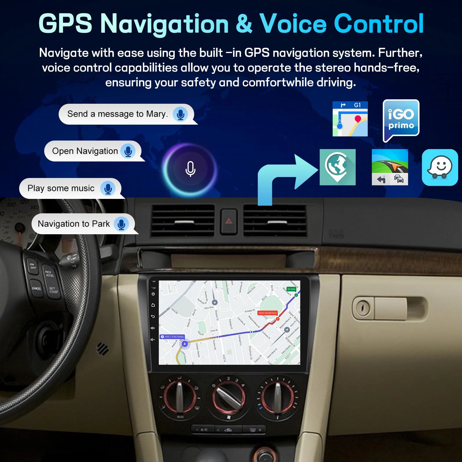 Android Radio do Mazda 3 2003-2009 9-calowy ekran dotykowy GPS CarPlay Android Auto