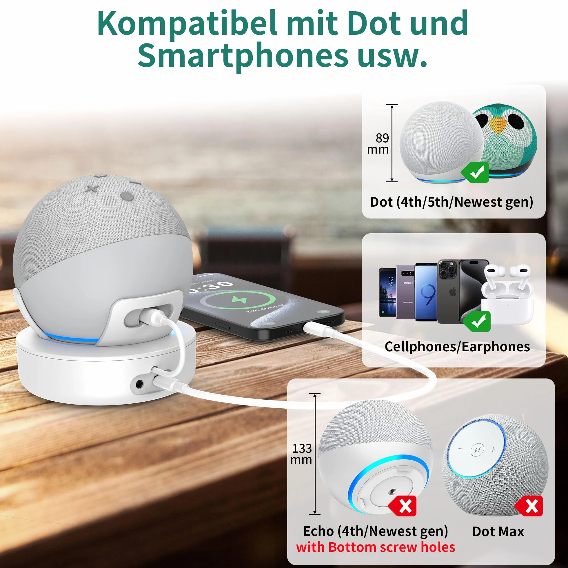 Stacja akumulatorowa do głośników Smart 4. i 5. generacji (biała)