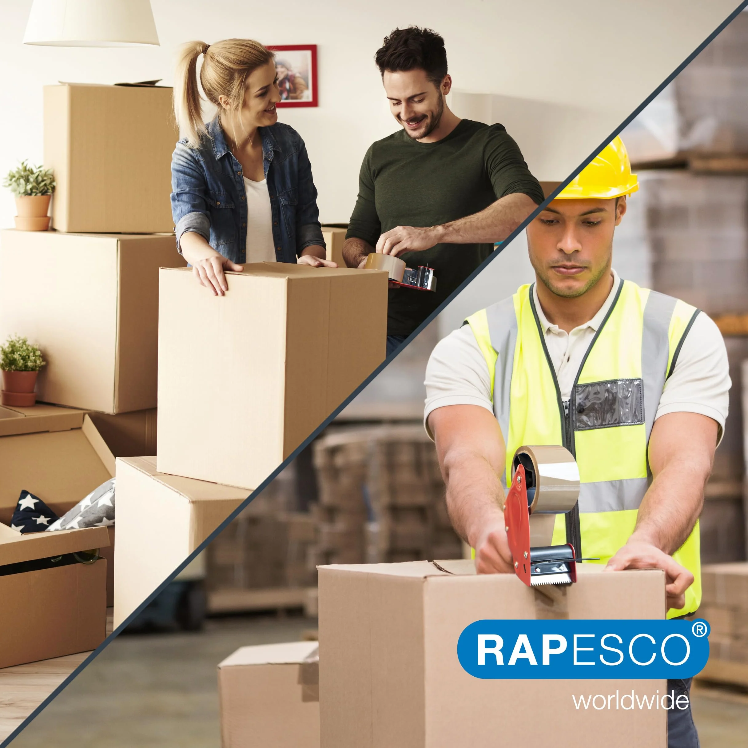 Rapesco 1743 48 Rolek Mocnej Taśmy Pakowej, 50 mm x 60 m, Brązową | Zestaw Biznesowy