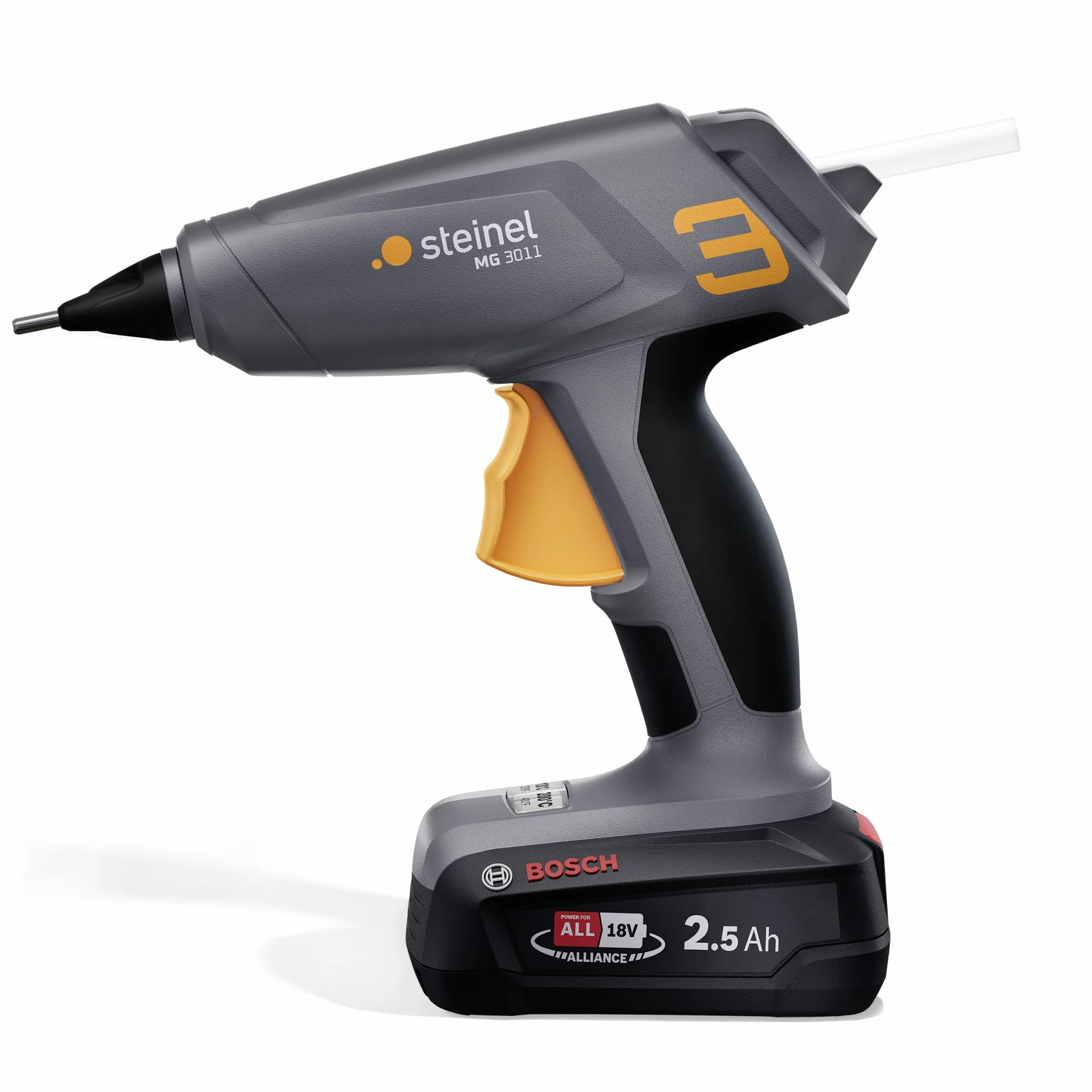 Steinel MobileGlue 3011 zestaw pistoletów do klejenia akumulatorów, zawiera akumulator PFA 2,5 Ah, bezprzewodowy pistolet do klejenia na gorąco 11 mm, 2 poziomy temperatury