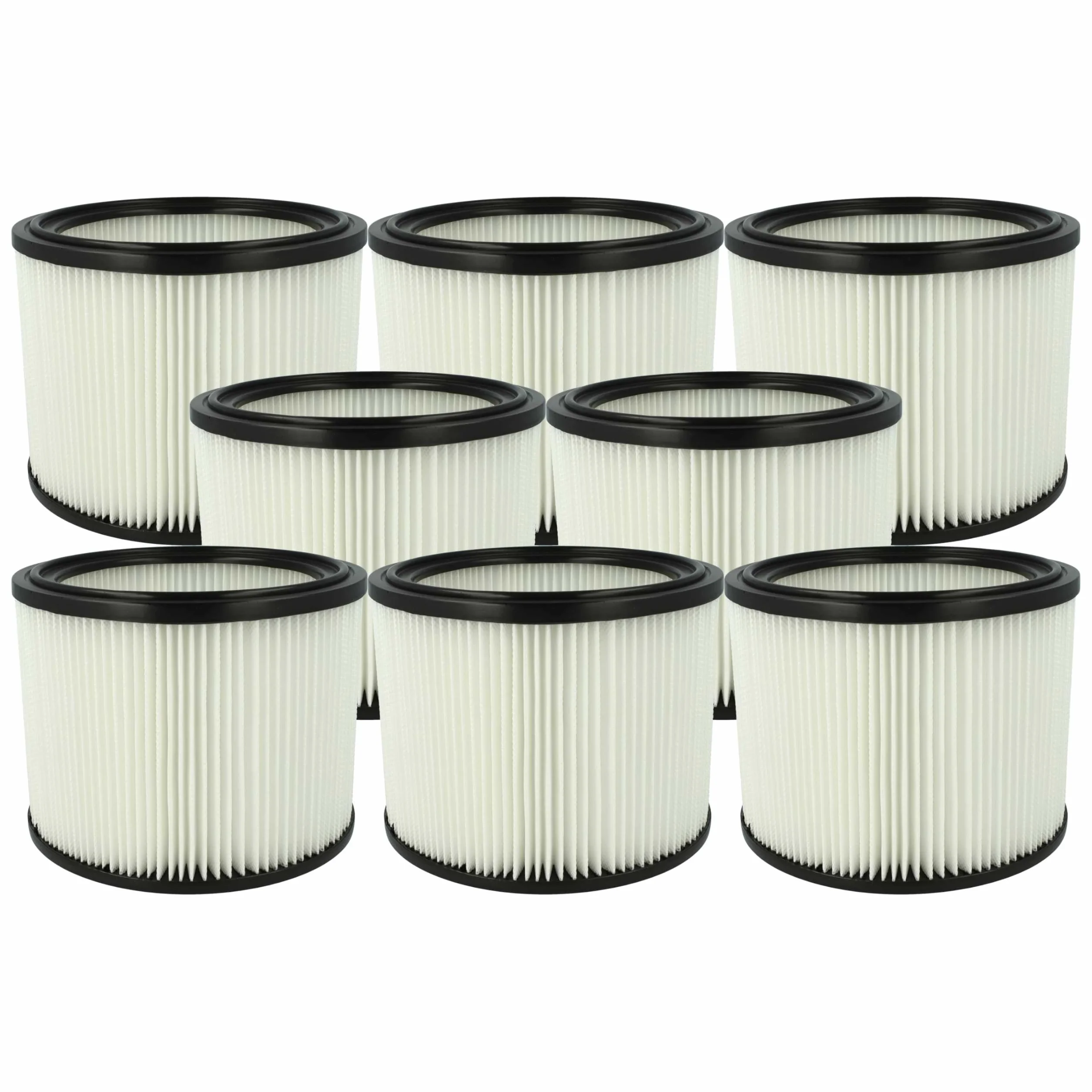 vhbw 8 x element filtrujący kompatybilny z odkurzaczem Husqvarna WDC 325L, WDC 220 - filtr drobnego kurzu, papier/guma
