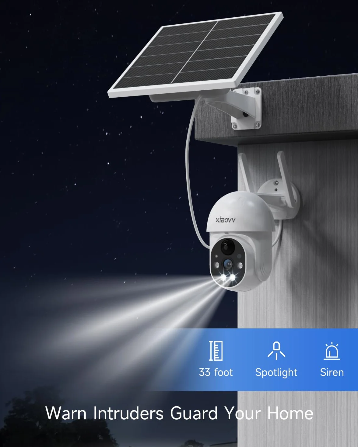 Kamera monitoringowa zewnętrzna 2 MP HD WiFi 10000 mAh solarna XIAOVV