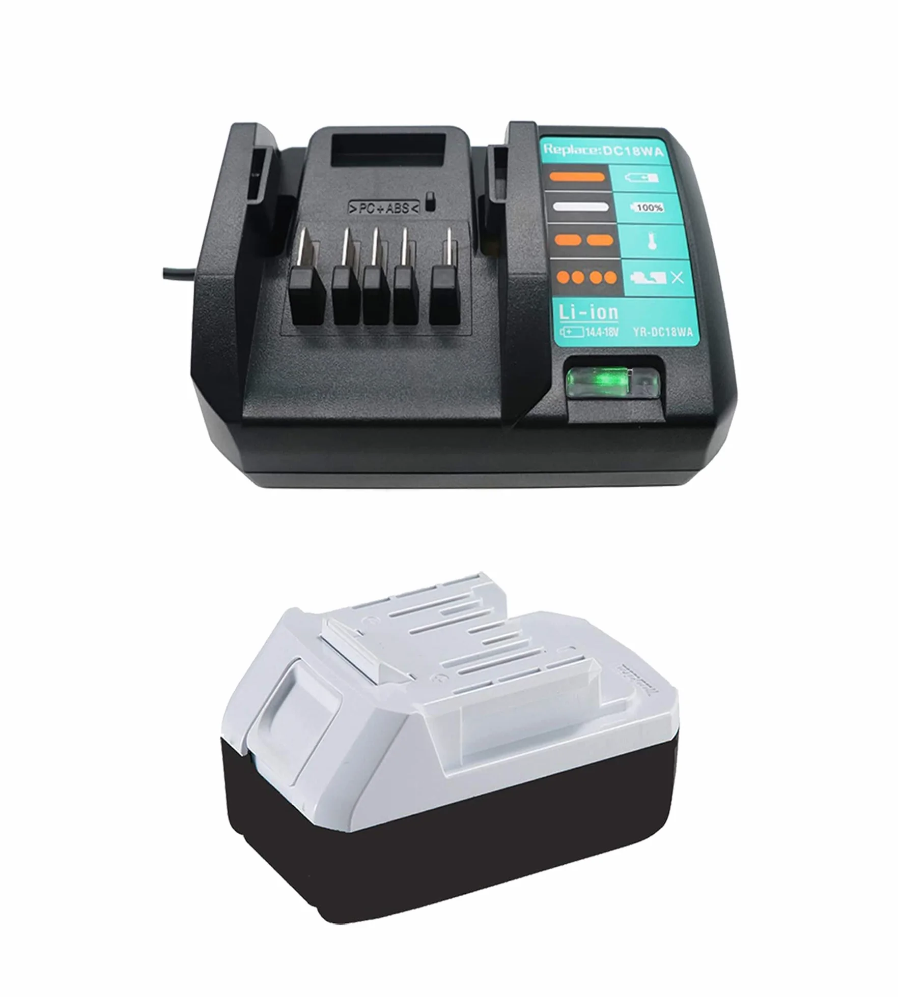 Kompatybilny z Makita DC18WA 14,4V-18V G-Series akumulator litowo-jonowy do wielokrotnego ładowania 100V-240V 2.0A BL1413G BL1440G BL1813G BL1820G BL1830G BL1840G (BL1820G 2,0Ah)