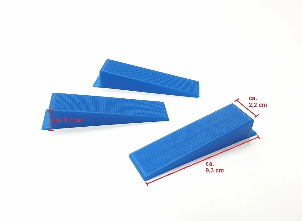 Płytki system poziomowania niebieskie grubość płytek 3-12 mm zestaw maxi 1 mm 1500 kołnierzy 200 klinów + szczypce - system układania płytek pomoc w układaniu płytek system niwelacji płytek