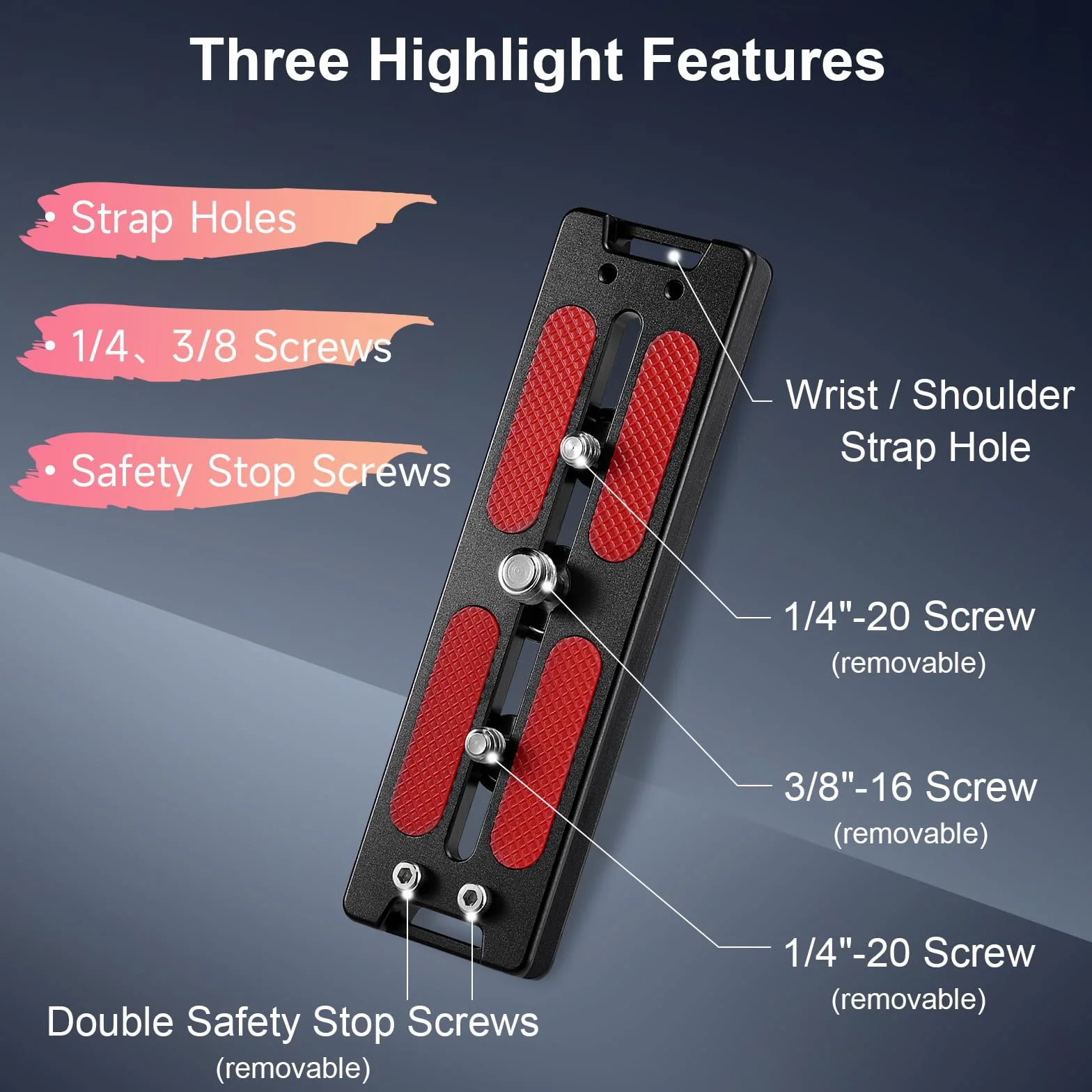 Haoge HQR-127 Statyw Arca Płyty 127 mm Uniwersalny Arca Swiss Quick Release Plate do obiektywu Głowica kulowa statywu z ręcznie regulowaną śrubą ze stali nierdzewnej 1/10.2 cm i 3/20.3 cm wbudowany