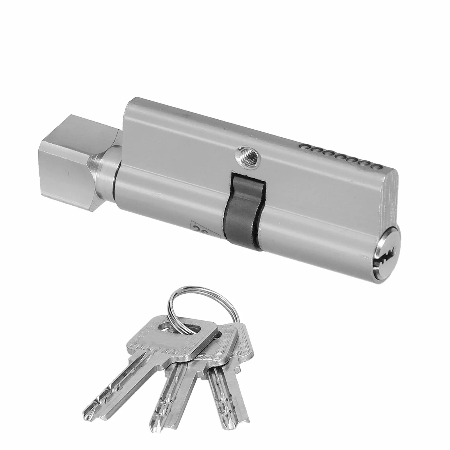 FTVOGUE Wkładka z Kluczem, Zamek ze Stopu Aluminium i żelaza z Polerowanym Wykończeniem, Trwały rdzeń Zamka Wewnętrznego do Drzwi o średnicy 35–50 Mm, w Zestawie 3 Klucze