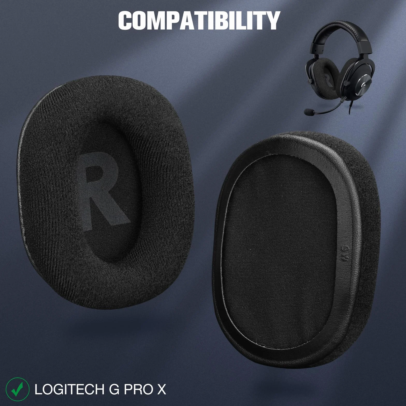 Logitech G Pro X Zestaw słuchawkowy, zapasowe słuchawki douszne, czarny aksamit