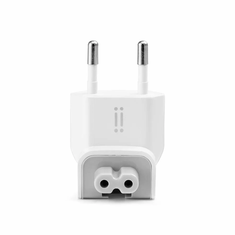 aiino Wtyczka UE do zasilacza Apple - wtyczka zamienna do MacBook, iPada, ładowarki iPhone - zabezpieczenie przed zwarciem - tworzywo sztuczne zmniejszające palność, kolor biały