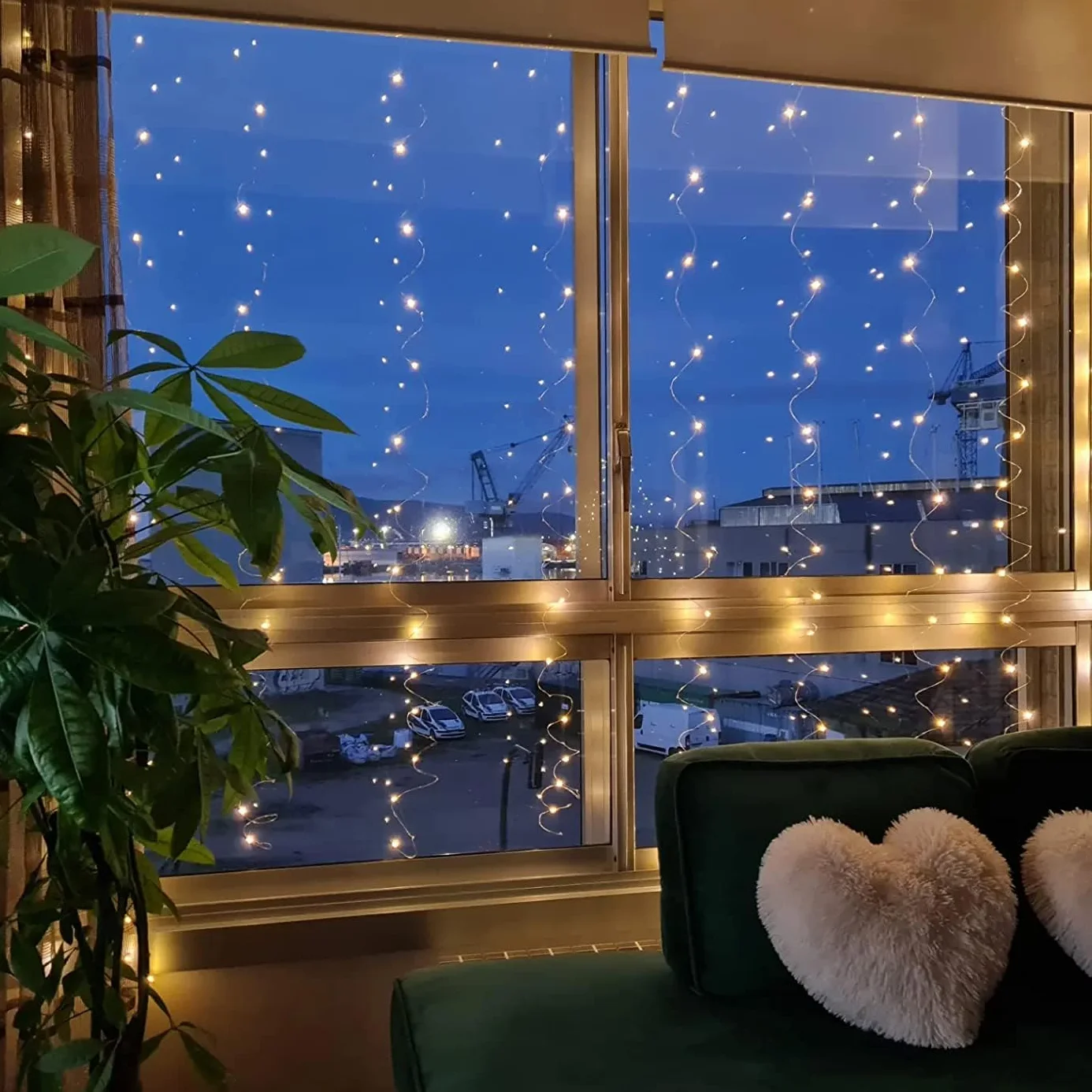 Kurtyna świetlna, ciepła biel, 200 LED, 2 x 2 m, łańcuch świetlny LED, kurtyna świetlna, na Boże Narodzenie, wesele, okno, ścianę, pokój, imprezę, dekoracja