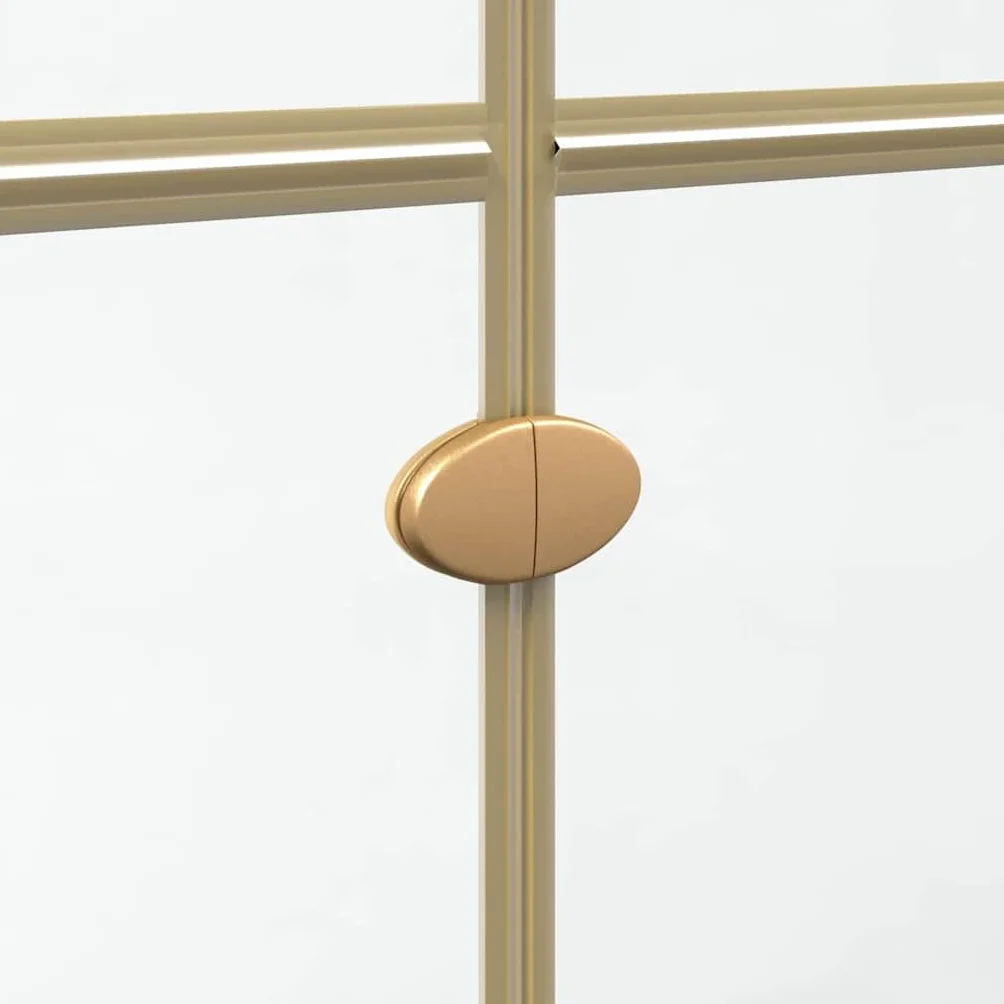 Ścianka prysznicowa Walk-In Gold 100 x 6,5 x 190 cm wykonana z aluminium i szkła hartowanego, składana, do łazienki, ochrona przed pryskaniem do prysznica bez barier i nowoczesna renowacja