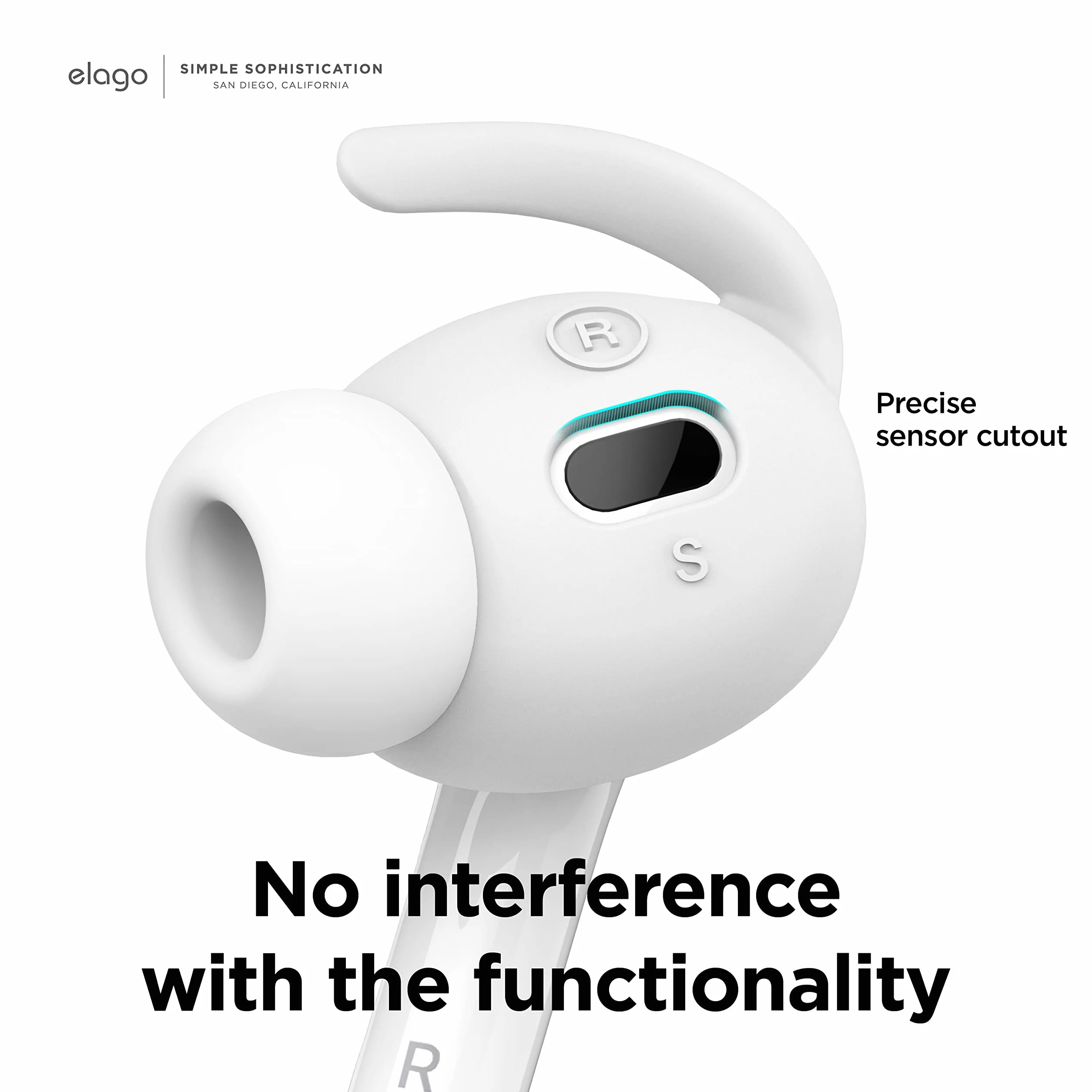 elago Pokrowce na słuchawki AirPods Pro 2, 4 pary, białe, silikonowe