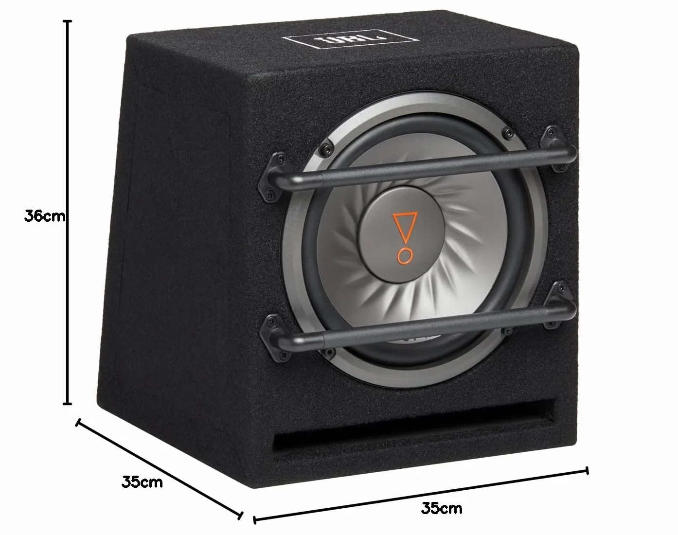 JBL BassPro 8 aktywnych subwooferów 8 cali (200 mm), 100 W RMS / 240 W szczyt, wbudowany wzmacniacz, bass reflex, wejścia RCA i wysoki poziom, wzmocnienie basów, pilot, kompaktowy i mocny