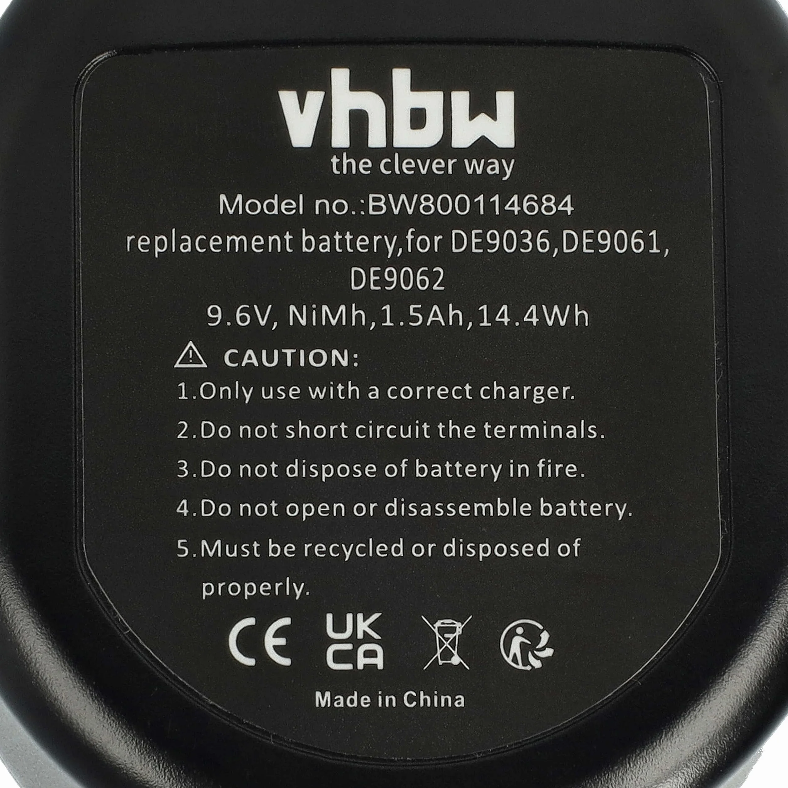 vhbw 3x NiMH akumulator 1500 mAh (9,6 V) pasuje do elektronarzędzi narzędzia Powertools Tools Dewalt DC750KA, DC855KA, DW050, DW050K, DW902, DW926 DW926K