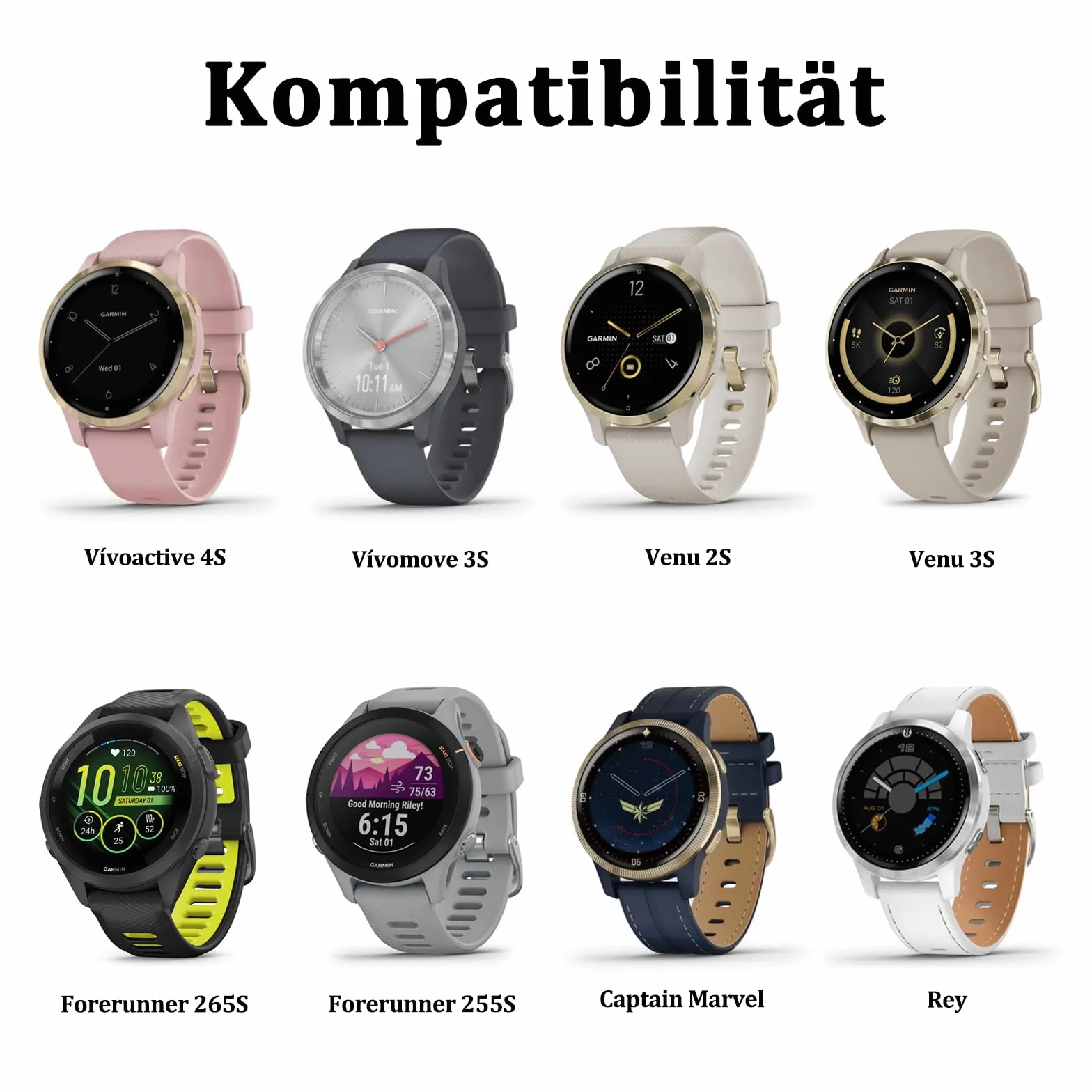 Pasek do zegarka Garmin Venu 3S / Venu 2S bransoletka skórzana 18 mm do Garmin Vivoactive 4S Forerunner 265S 255S Vivomove 3S
