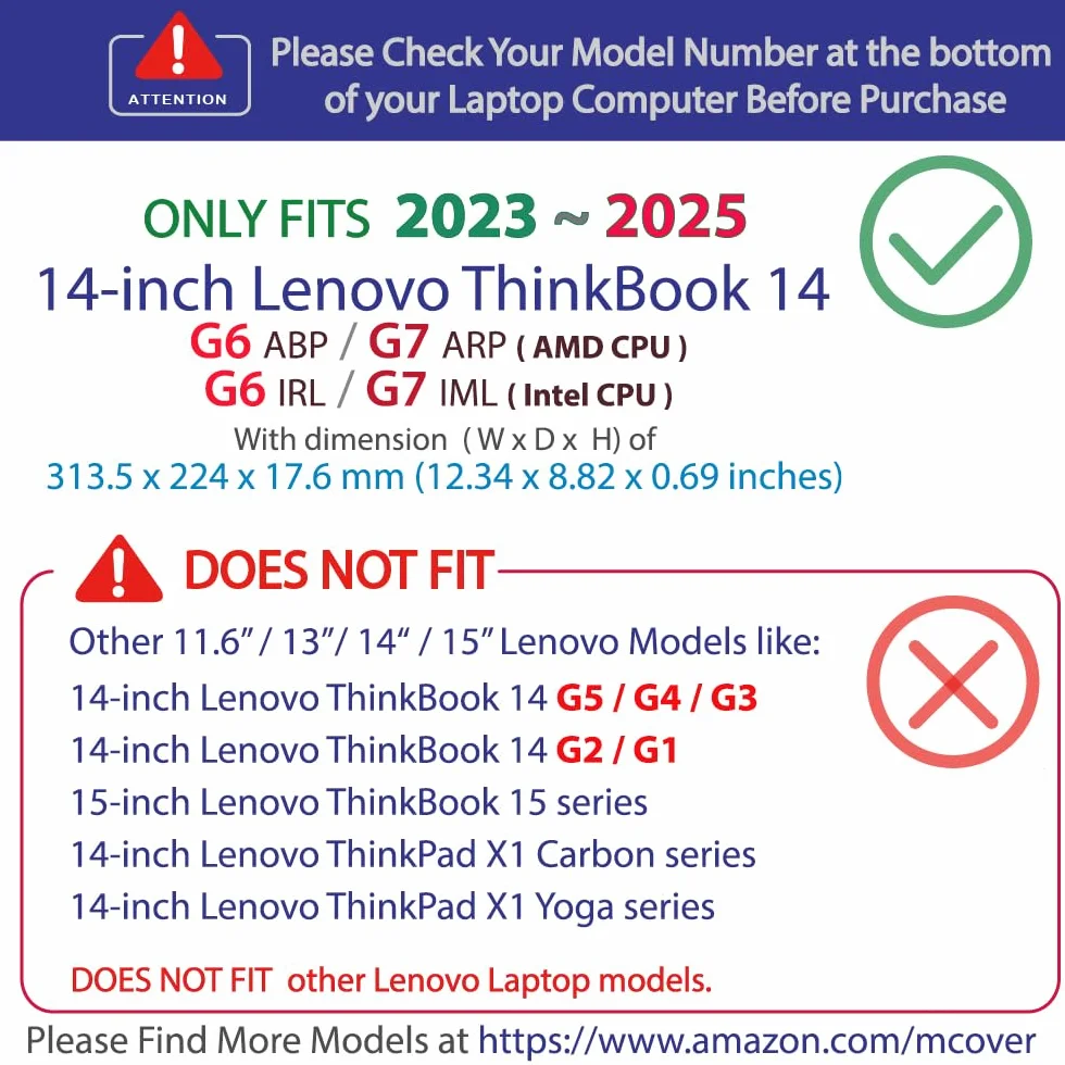 mCover Etui kompatybilne tylko z laptopami z systemem Windows 2023~2025 35.6 cm Lenovo ThinkBook 14 G6 / G7 Series Windows Notebook PC (nie działa z innymi modelami Lenovo), fioletowe