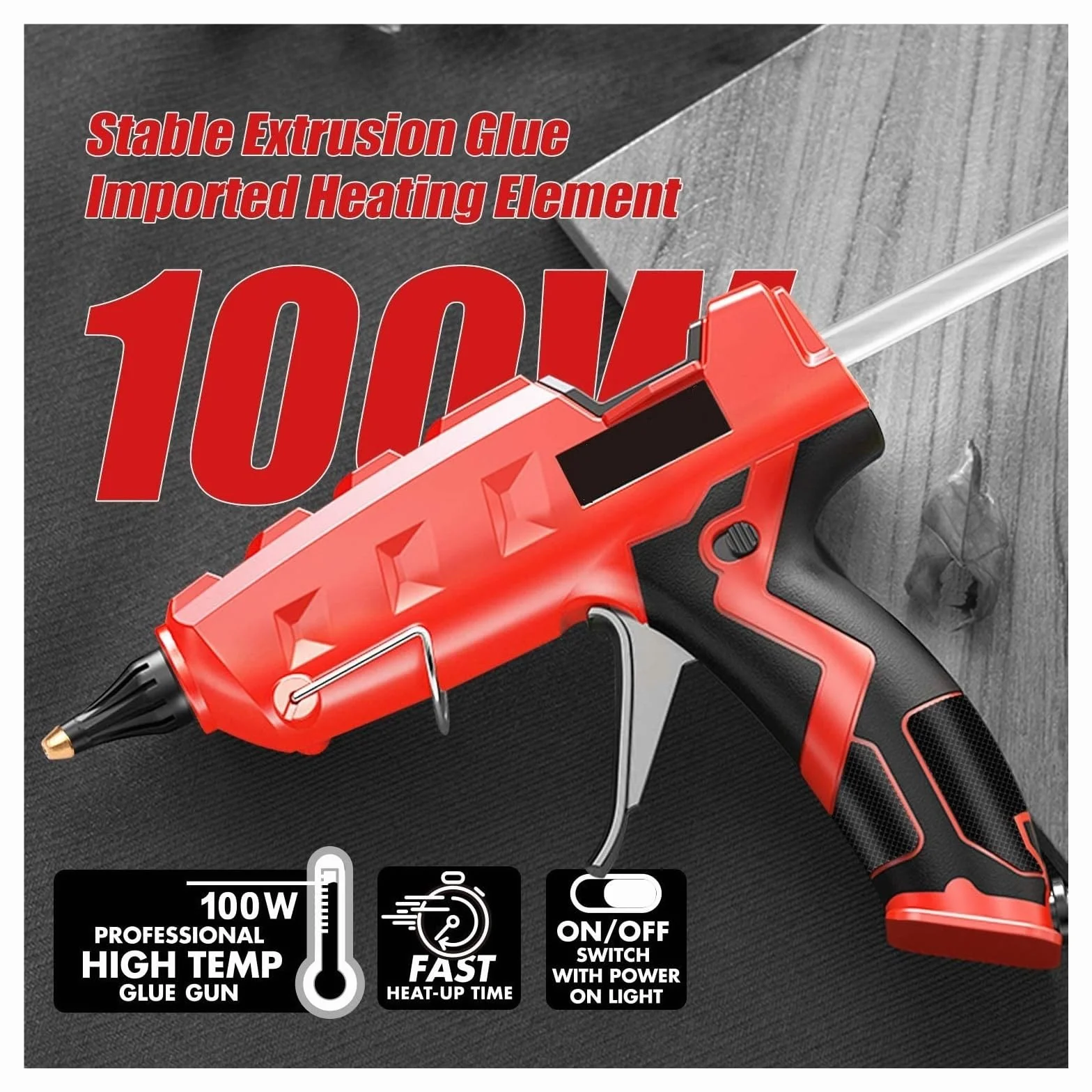 Pistolet Do Klejenia Na Gorąco 100W Heavy Duty Pełnowymiarowy Zestaw Pistoletów Z 20 Szt. Kleje W Sztyfcie Dla Majsterkowiczów Projekty Artystyczne I Rzemieślnicze Uszczelnianie Szybkie Nagrzewanie