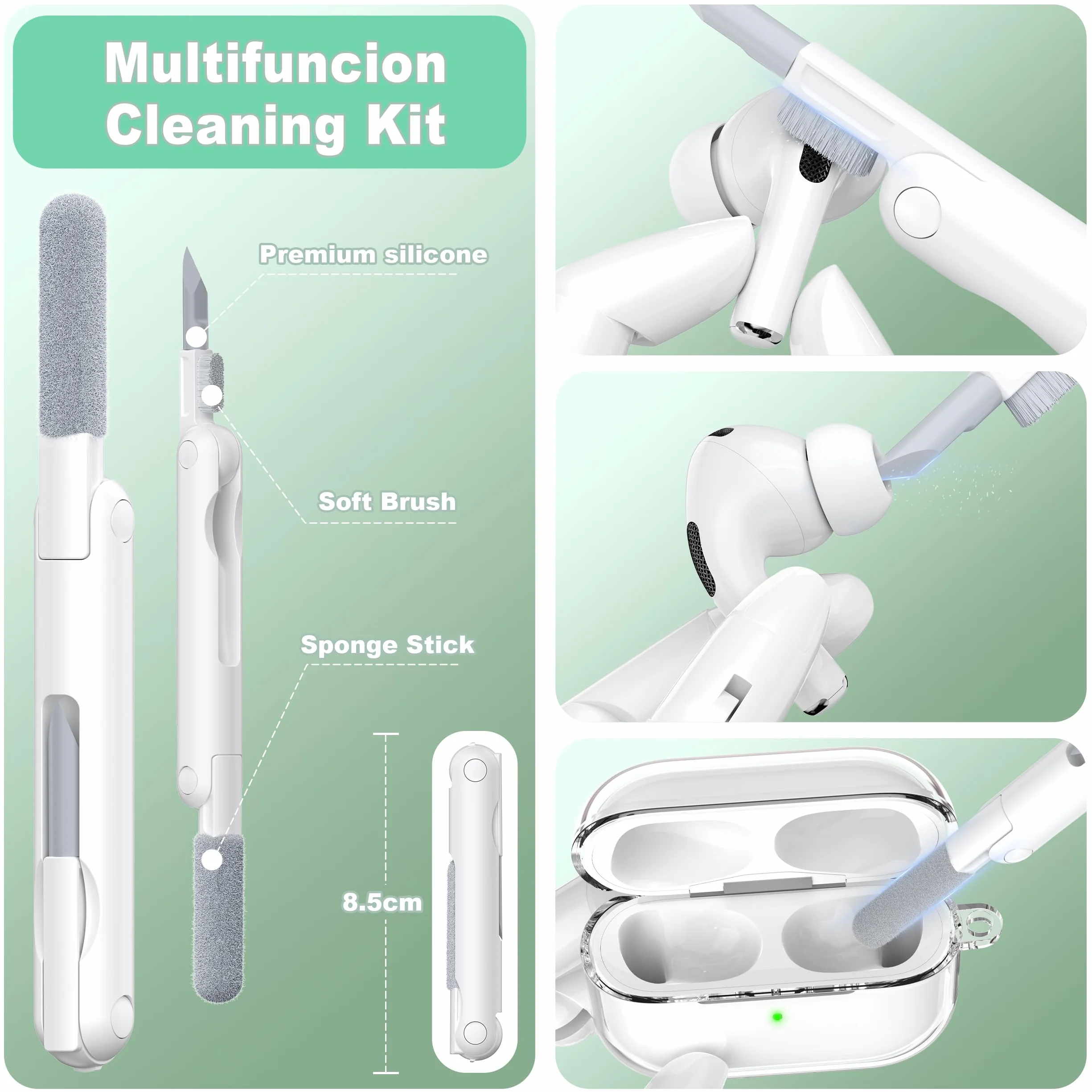 Kompatybilny z Etui Airpods Pro 3. generacji, Kompatybilny z Etui Airpods Pro 3 z Brelokiem, Przezroczysty, Miękki, Odporny na Wstrząsy Etui Klasy Wojskowej, Biały