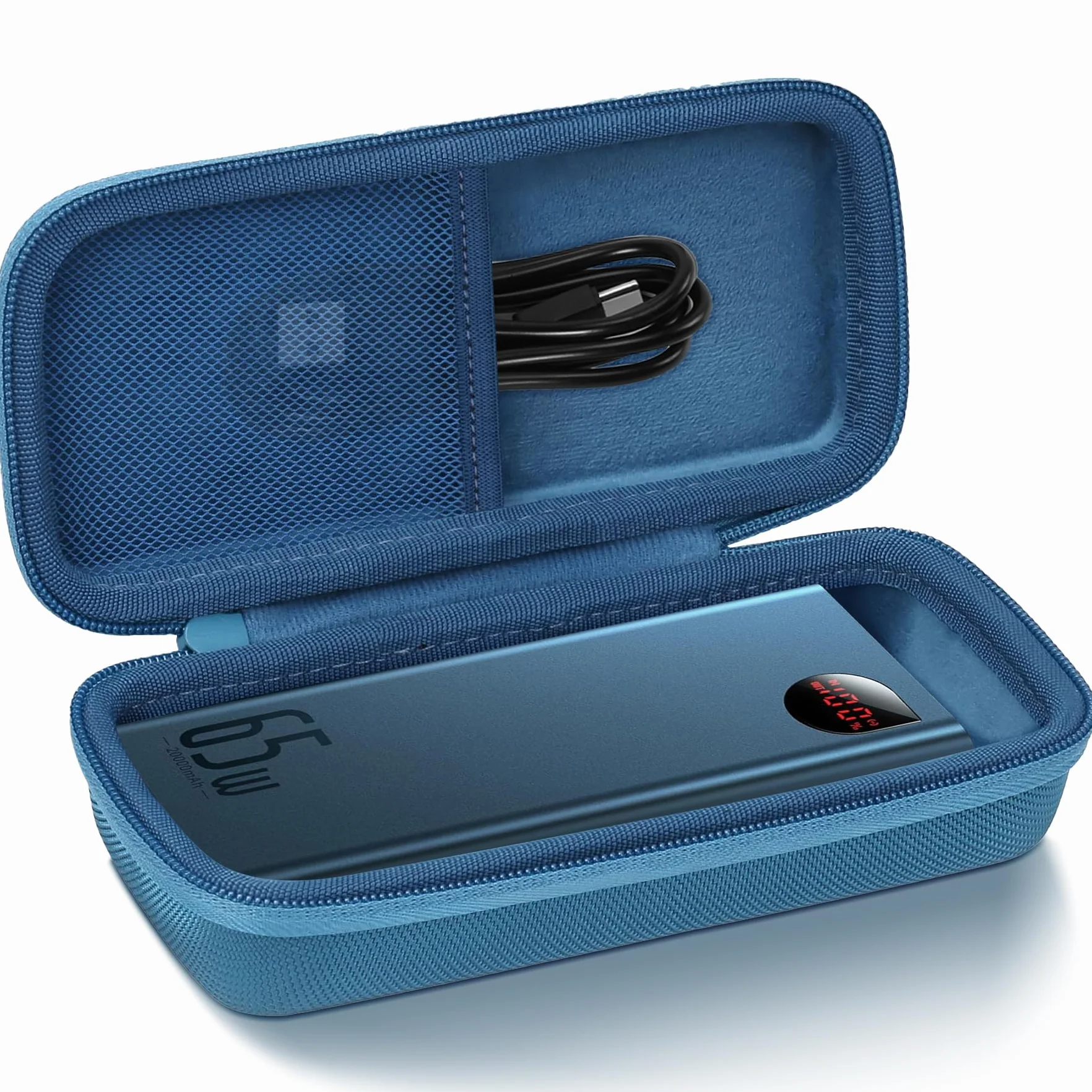 co2CREA Twarde etui zamiennik do Power Bank 65 W 20000 mAh przenośna ładowarka do laptopa szybkie ładowanie akumulatora, niebieskie etui
