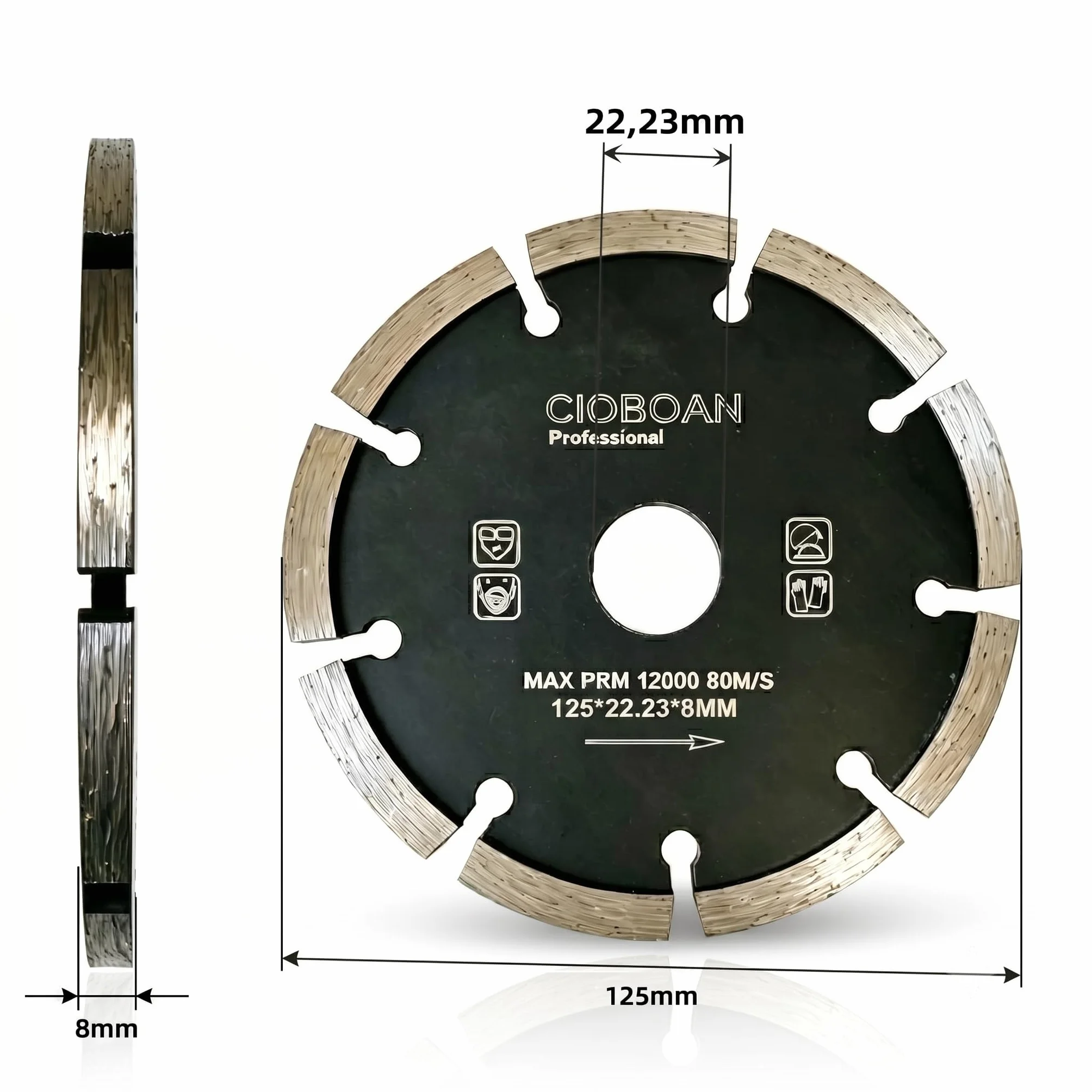 Diamentowa tarcza do fug 125 x 22,23 mm | szerokość 8 mm | profesjonalna jakość do szlifierek kątowych | przecinak do fug premium do zaprawy, betonu, muru i tynku | wysoka trwałość