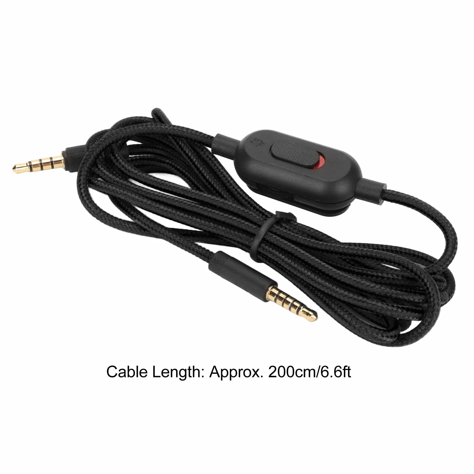 Kabel do Zestawu Słuchawkowego z Regulacją Głośności, Przewód Aux do Gier, Kompatybilny z G Pro G Pro X G433 Czarny