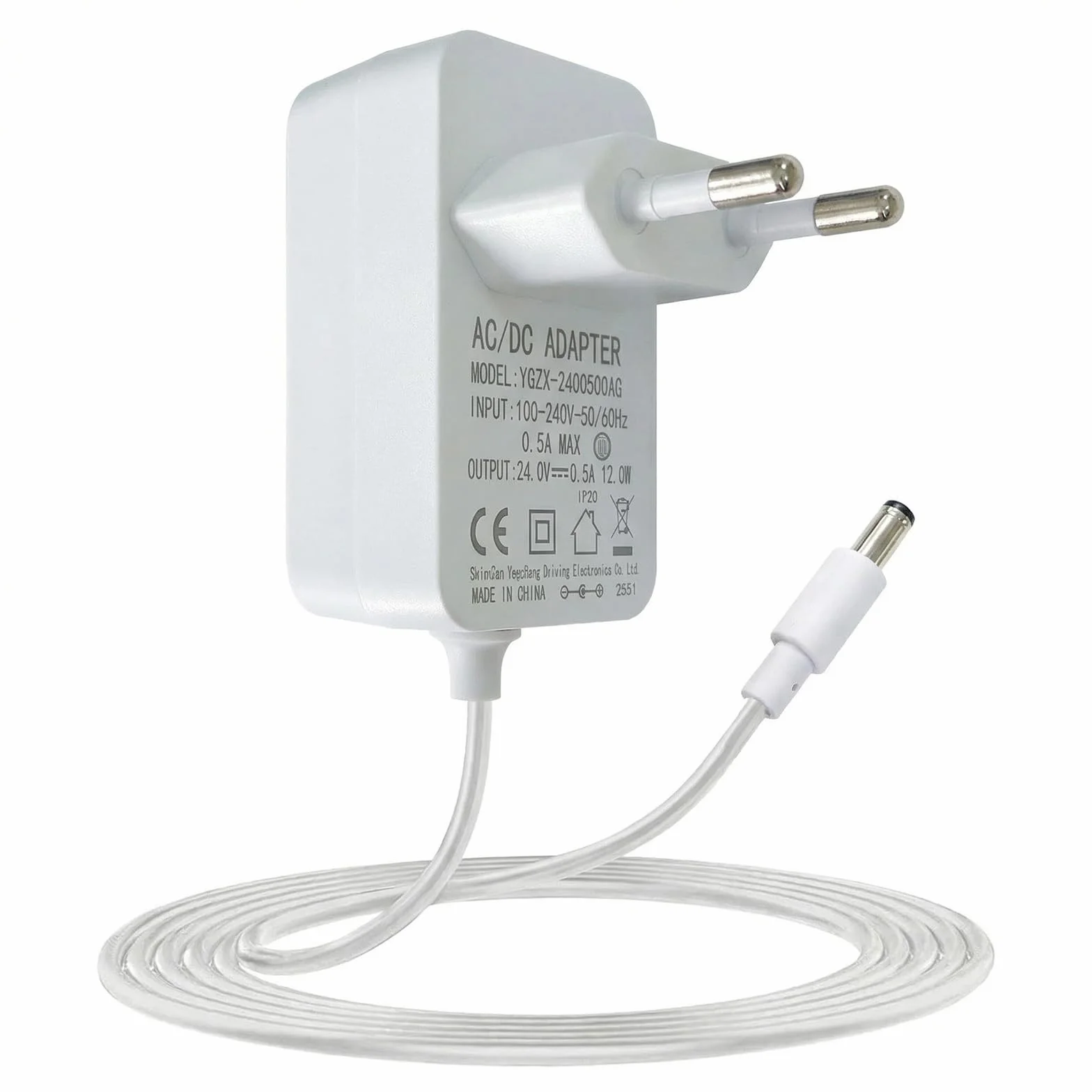 Adapter 24 V 0,5 A, ładowarka DC 5,5 x 2,1 mm, transformator 220 V 24 V