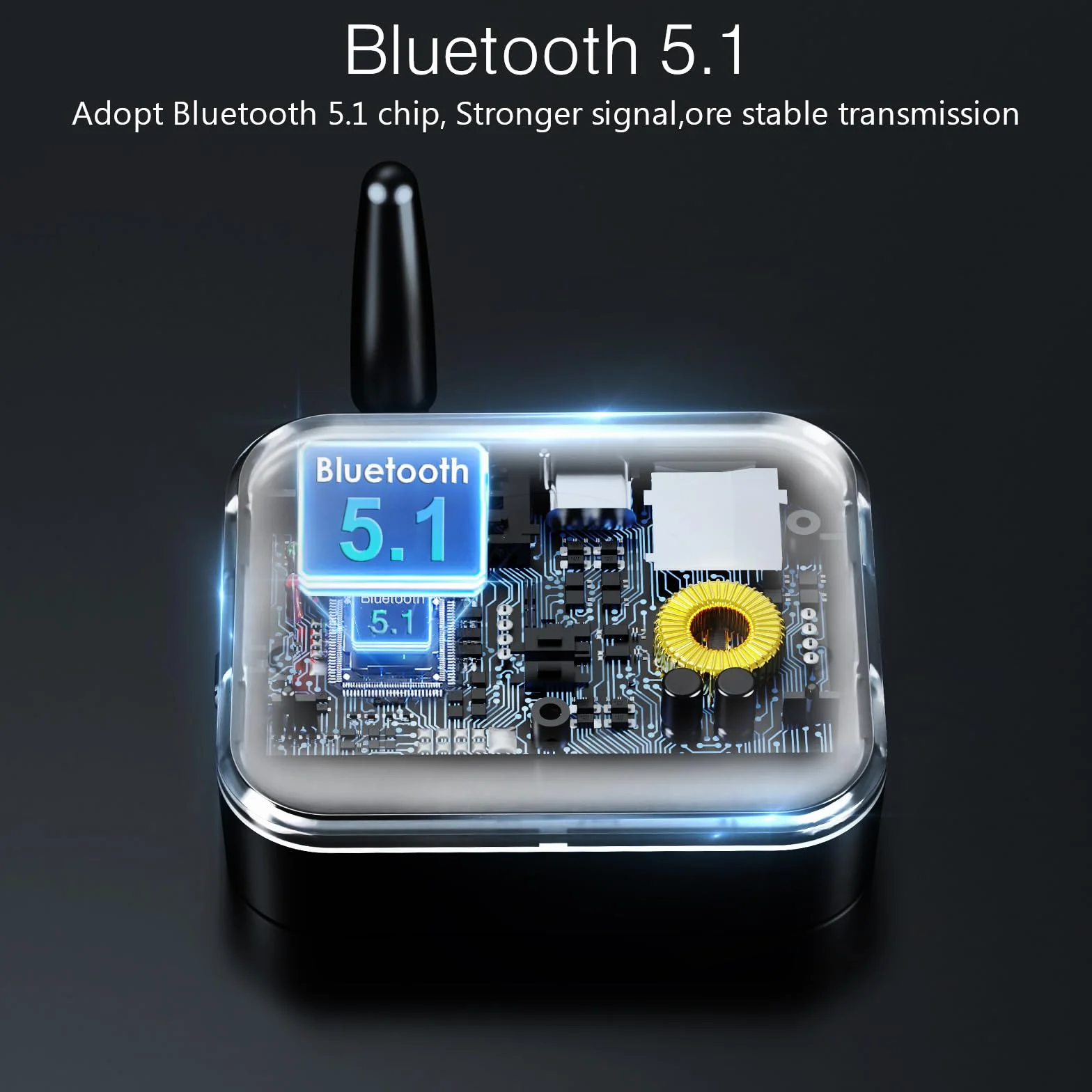 ORIA Adapter audio Bluetooth, odbiornik Bluetooth 5.1, bezprzewodowy adapter Bluetooth 2 w 1, współpracuje z głośnikami, systemem stereo do strumieniowego przesyłania muzyki, obsługuje odtwarzanie