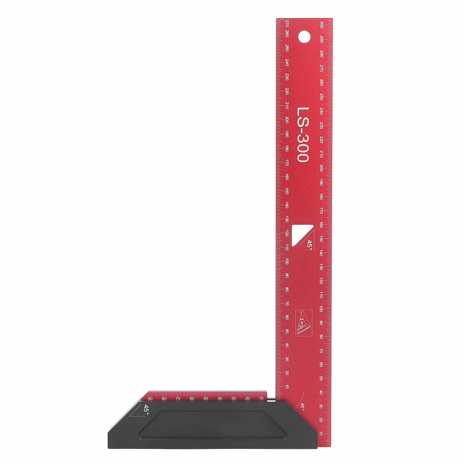 Linijka z drewna linijka l aluminium aluminium podwójne 45 stopni Pomiar Władca Clear Reading Lekkie praktyczne dla mebli stolarskich Making 300 mm czerwony czarny