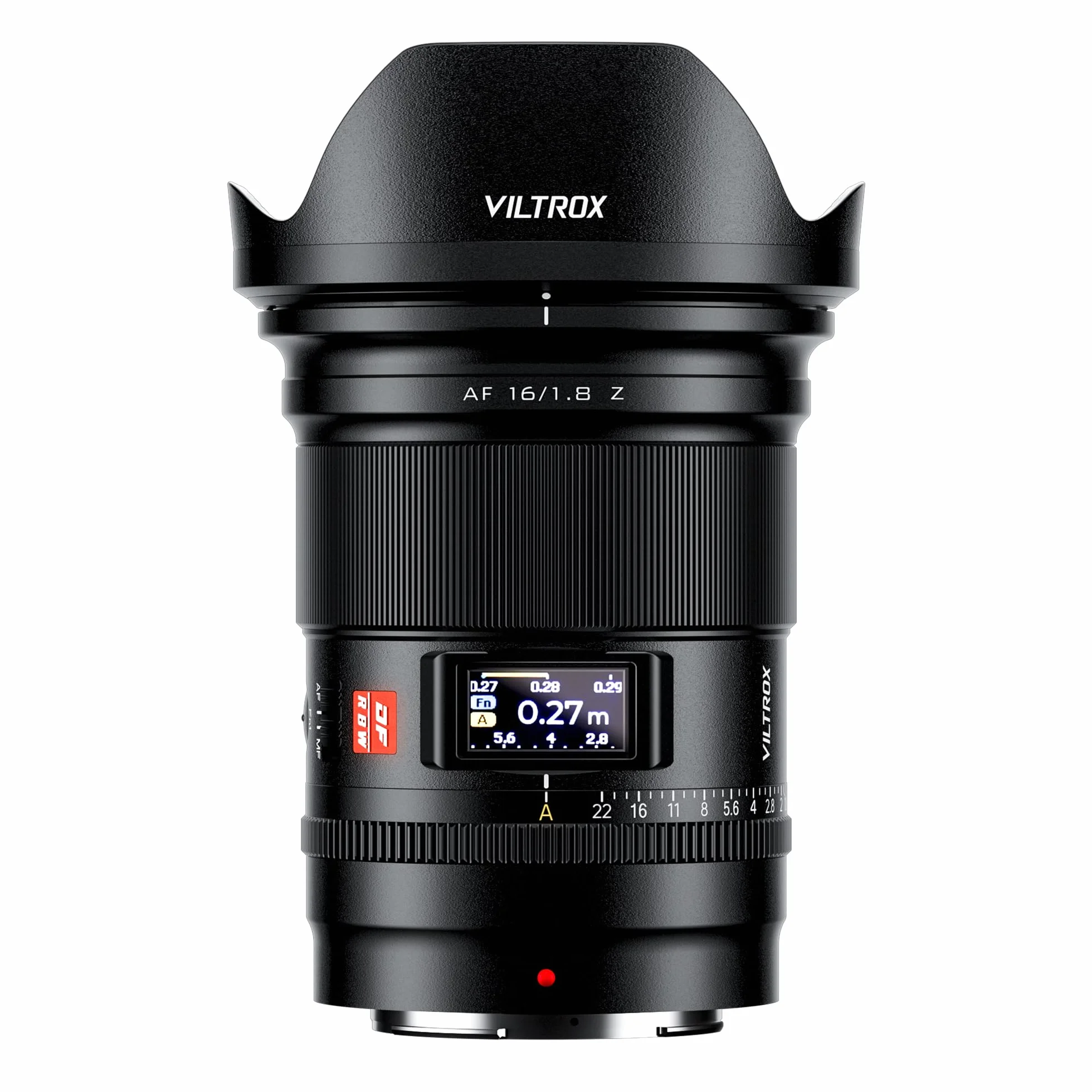 VILTROX Obiektyw pełnoklatkowy AF 16 mm F1.8 Z do Nikon Z-Mount szerokokątny z ekranem LCD