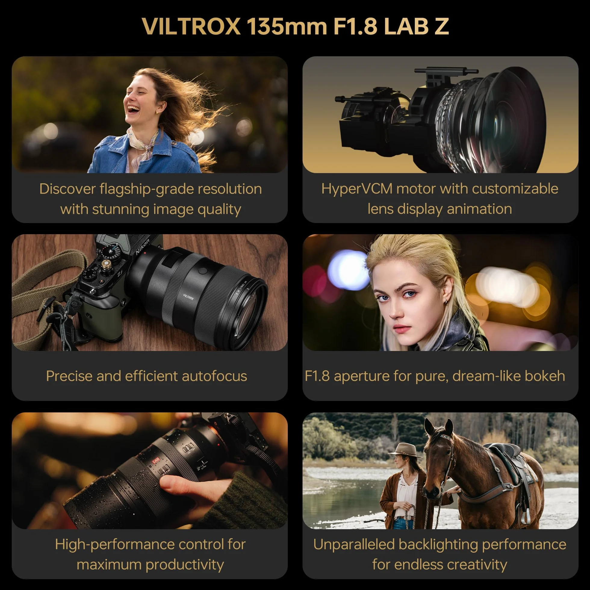 VILTROX Obiektyw 135 mm F1.8 LAB Z Pełnoklatkowy Teleobiektyw Autofokus Prime z Silnikiem HyperVCM Nikon Z-Mount