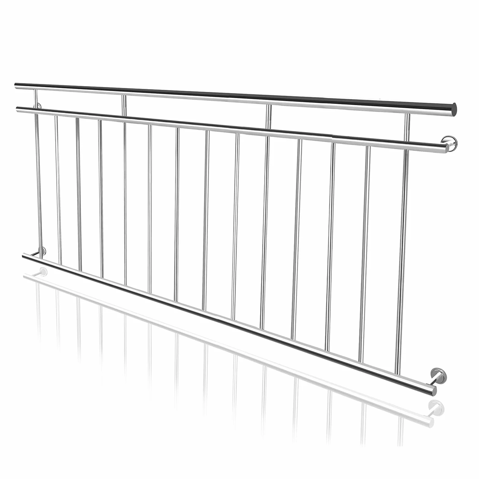 Aufun Francuski balkon 184 x 90 cm, poręcz tarasowa z 14 prętami wypełniającymi, balustrada balkonowa, balustrada balkonowa, balustrada balkonowa, do użytku na zewnątrz, ochrona okna